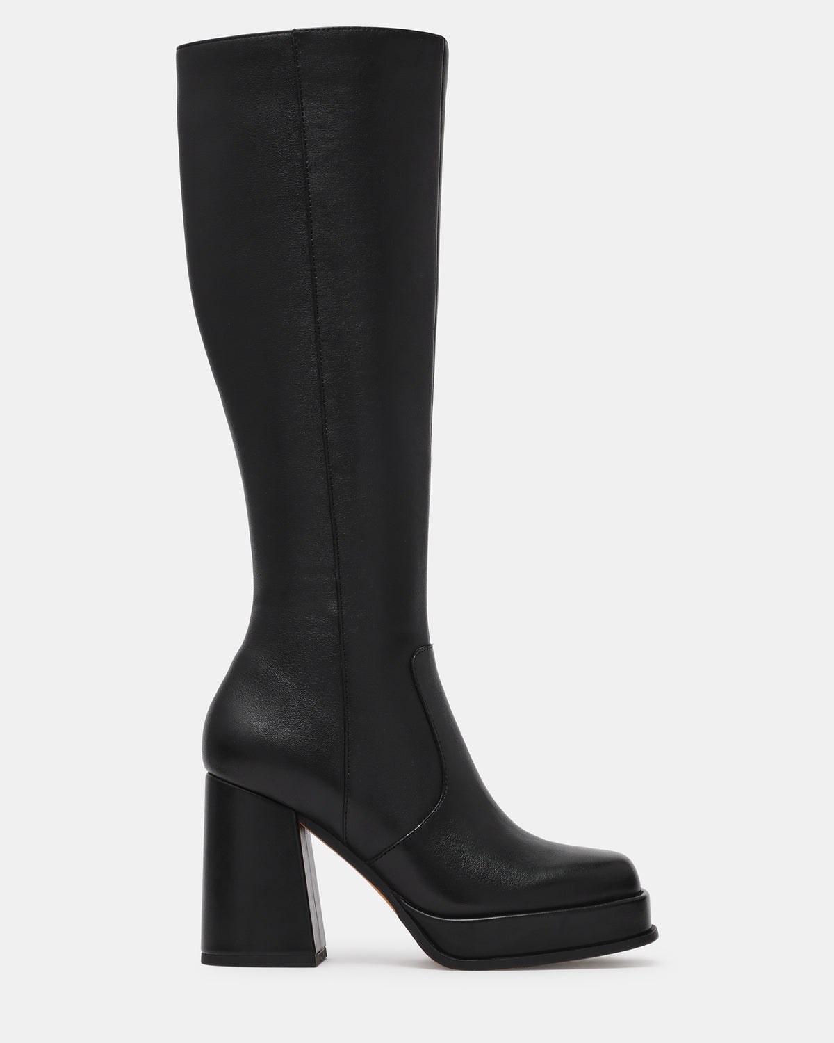 Odelia Black Leather Knee-High Boots