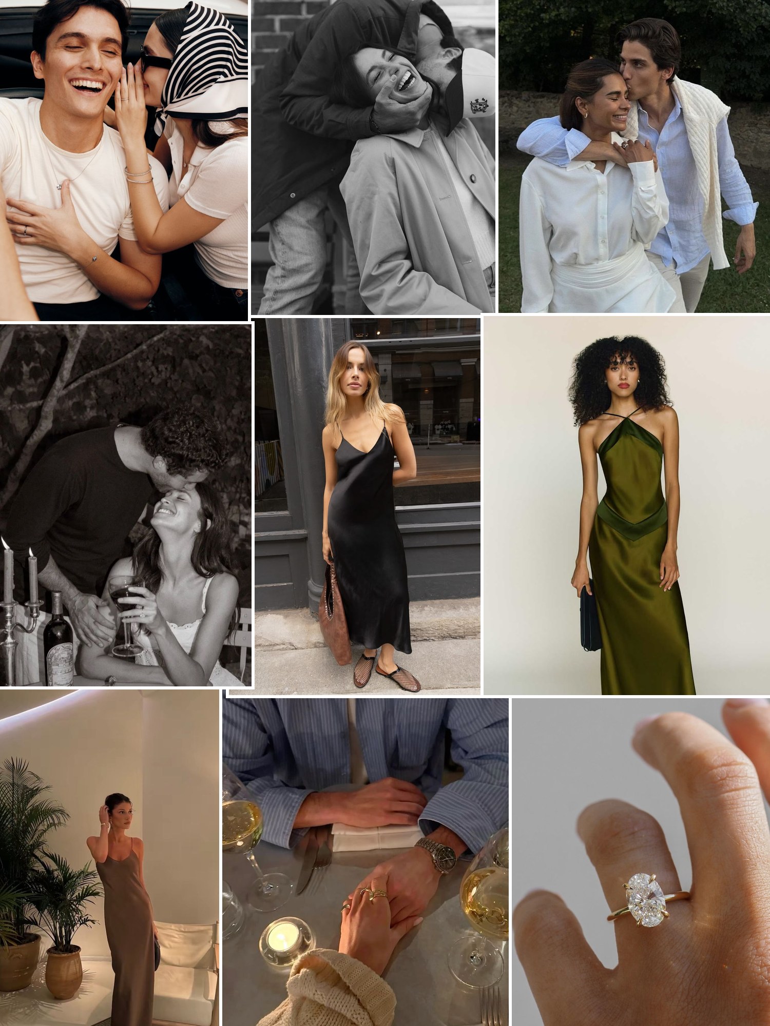 Street style collage of women wearing anniversary gifts for her