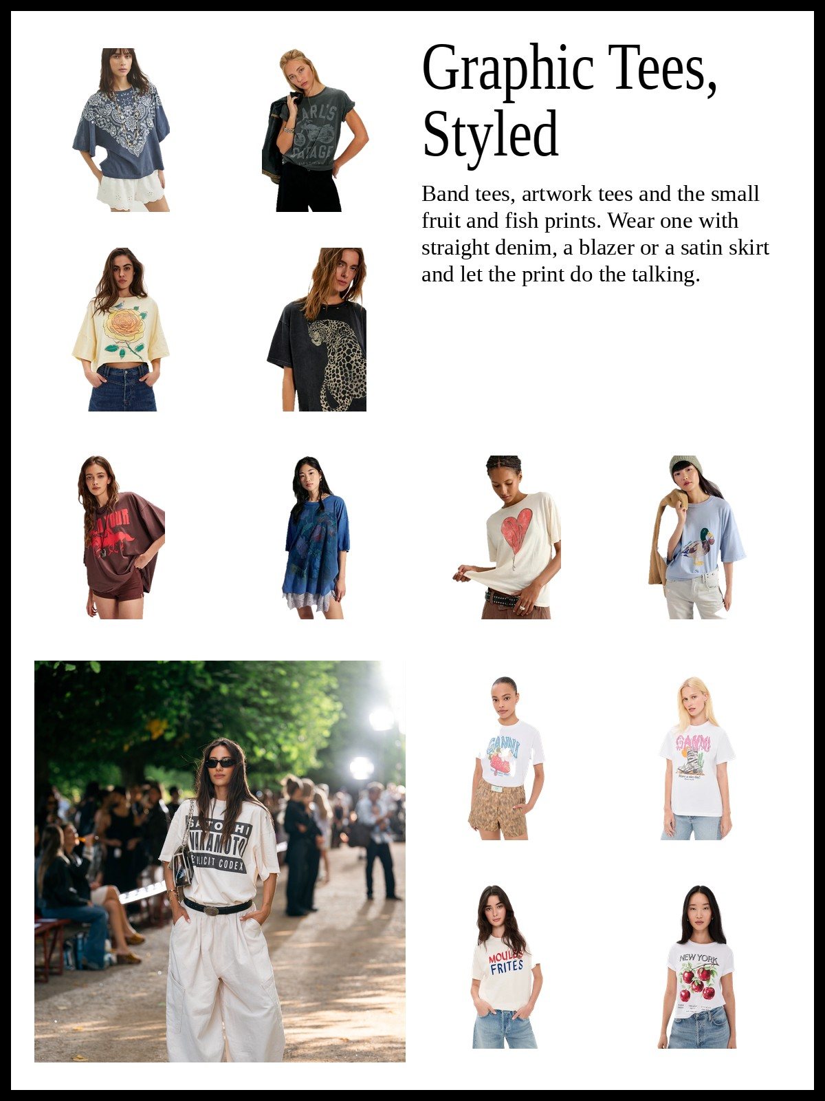 Graphic tees styling collage