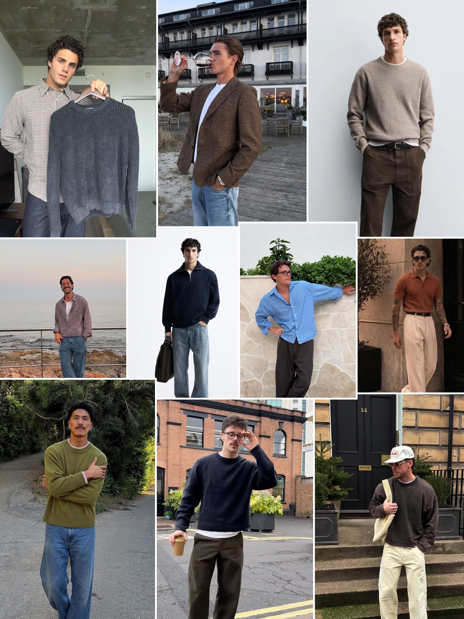 Street style collage of women wearing gifts for men in their 20s