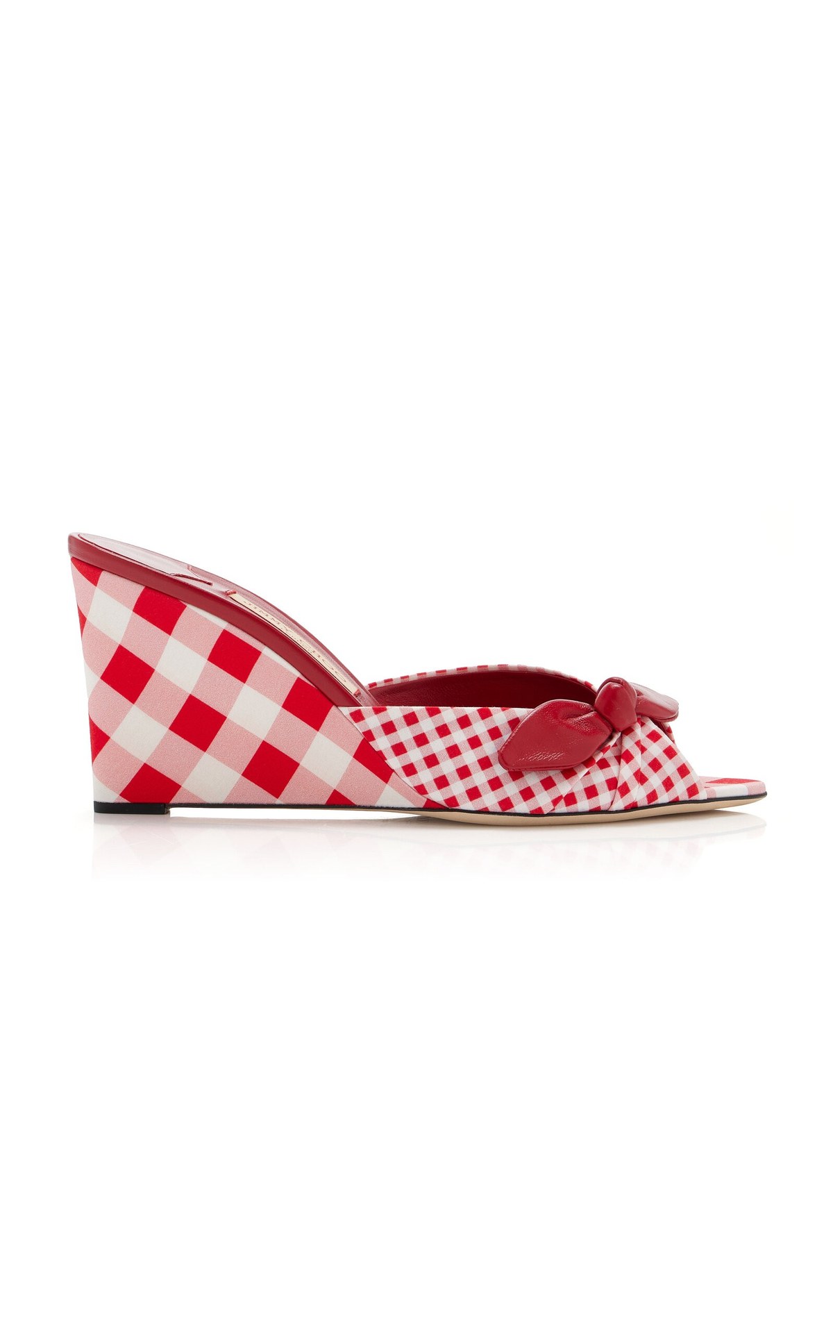 Livi Gingham Canvas Wedge Sandals