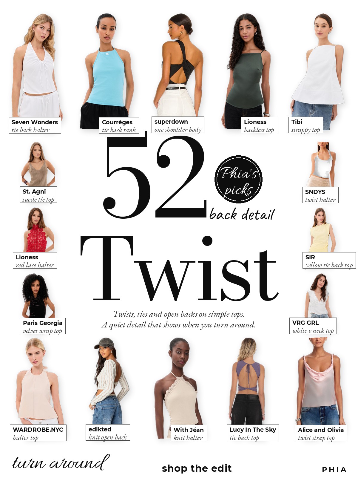 Twist Back Tops collage