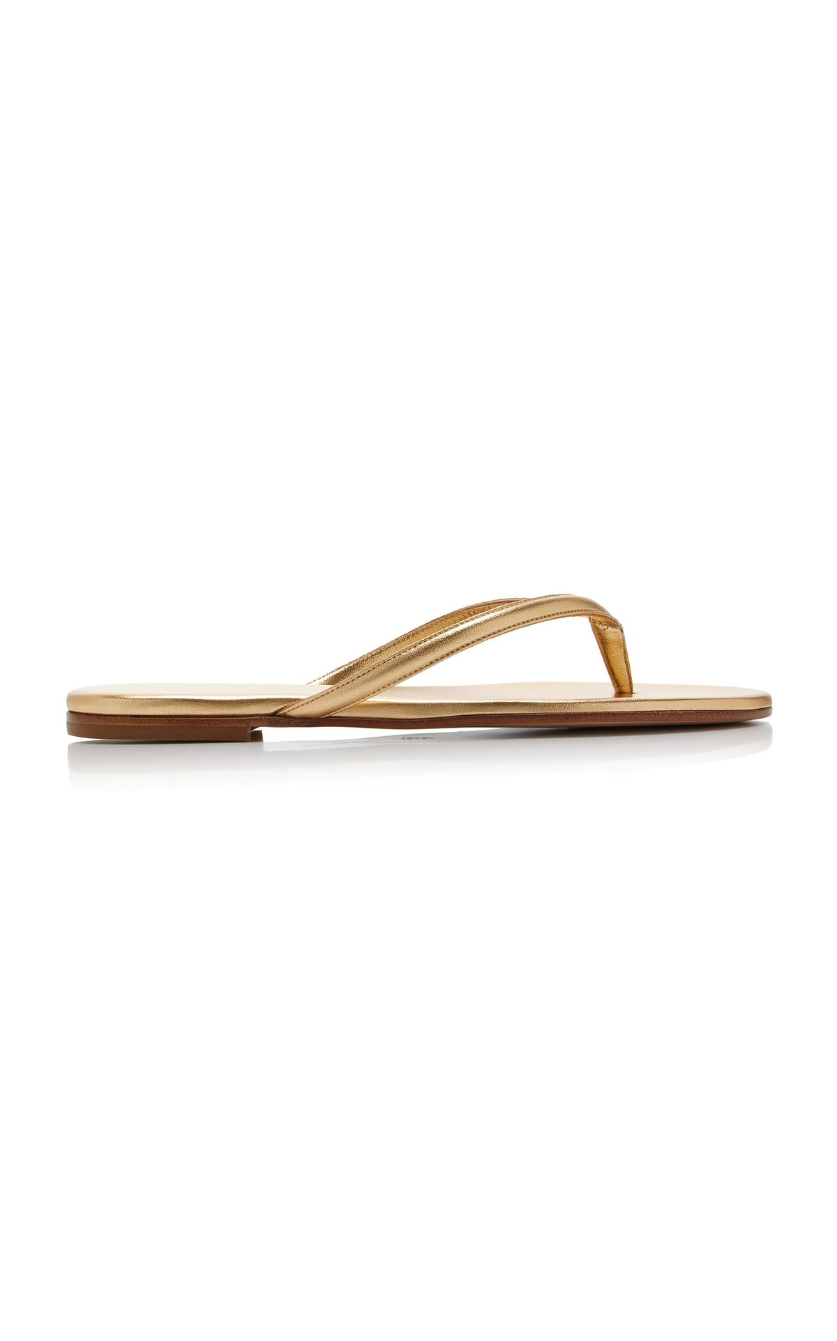 Calypso Metallic Leather Thong Sandals