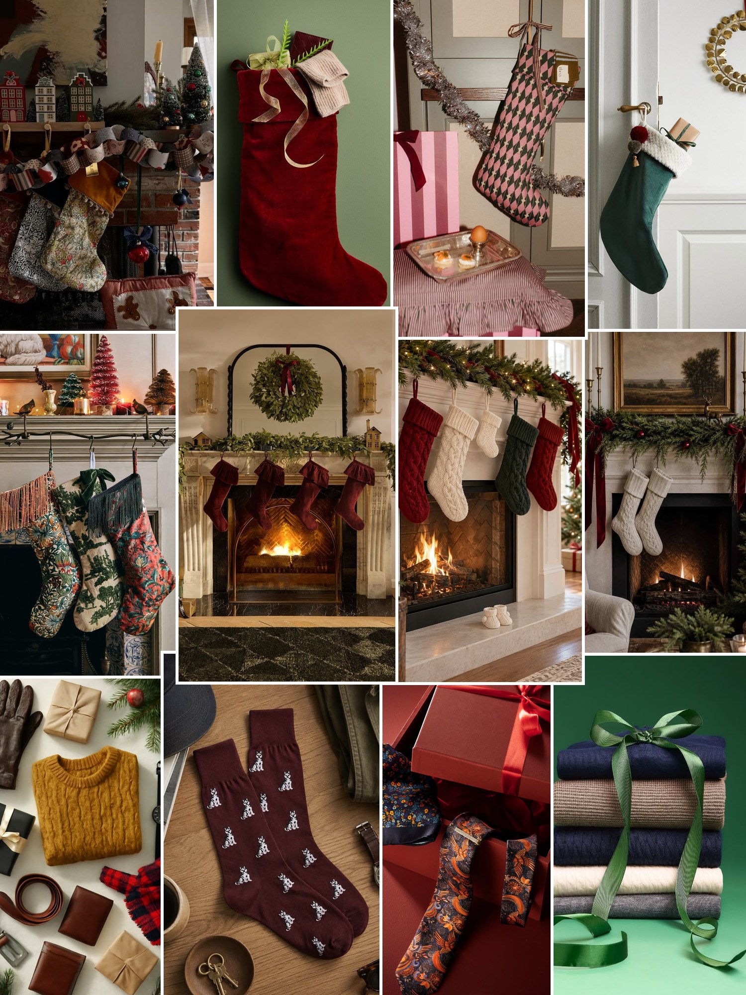 Street style collage of women wearing stocking stuffers for men