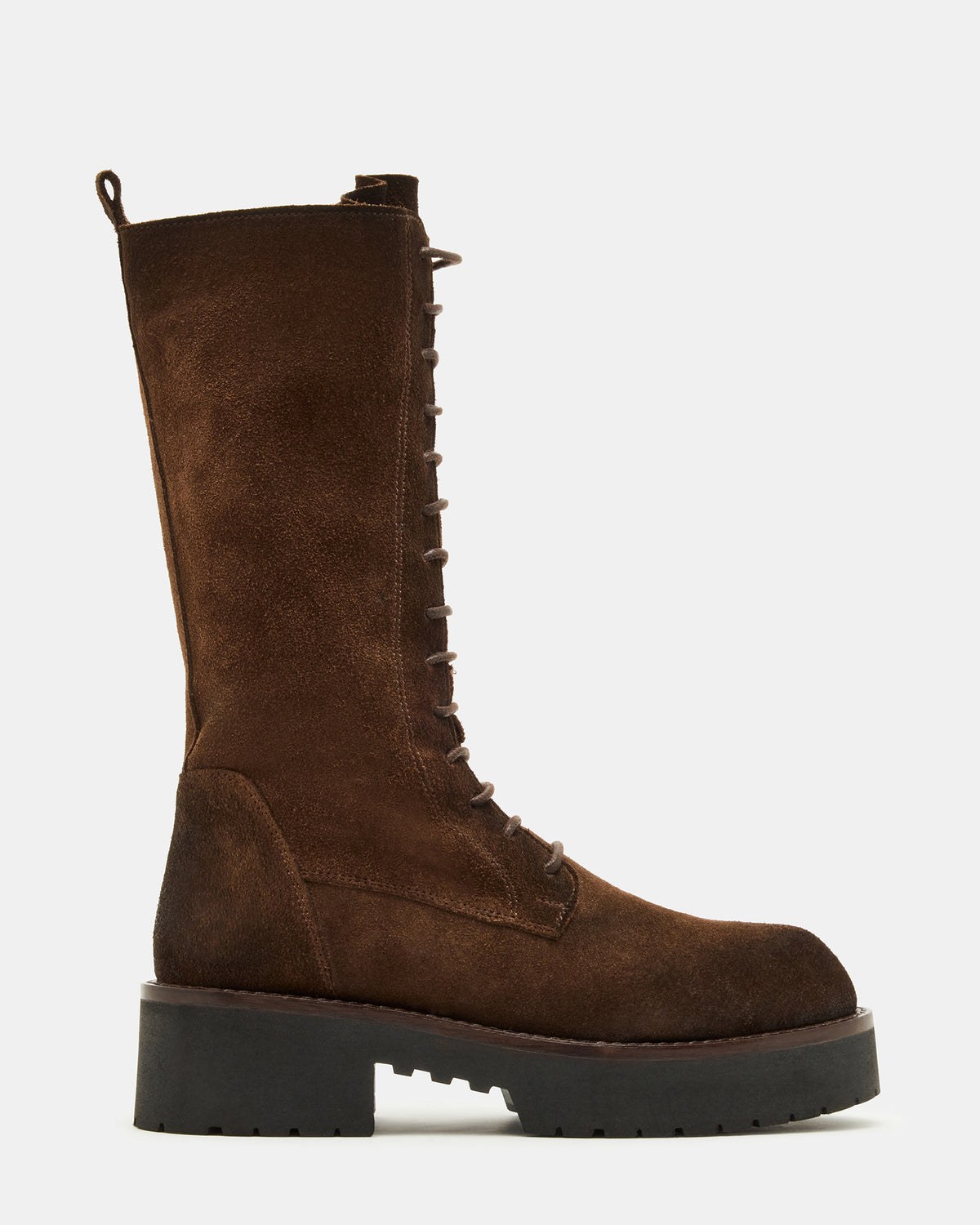 Rexx Brown Suede Lace-Up Combat Boots