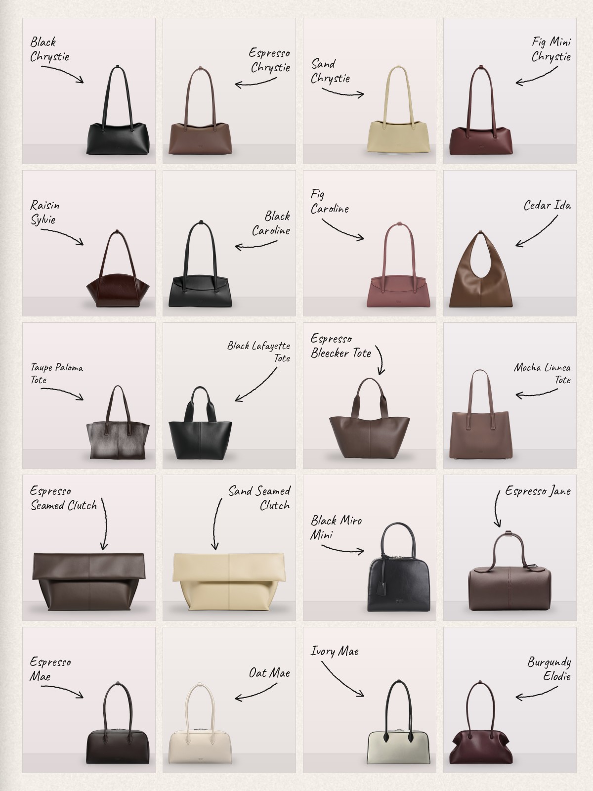 Collage of 20 pieces for Freja bag