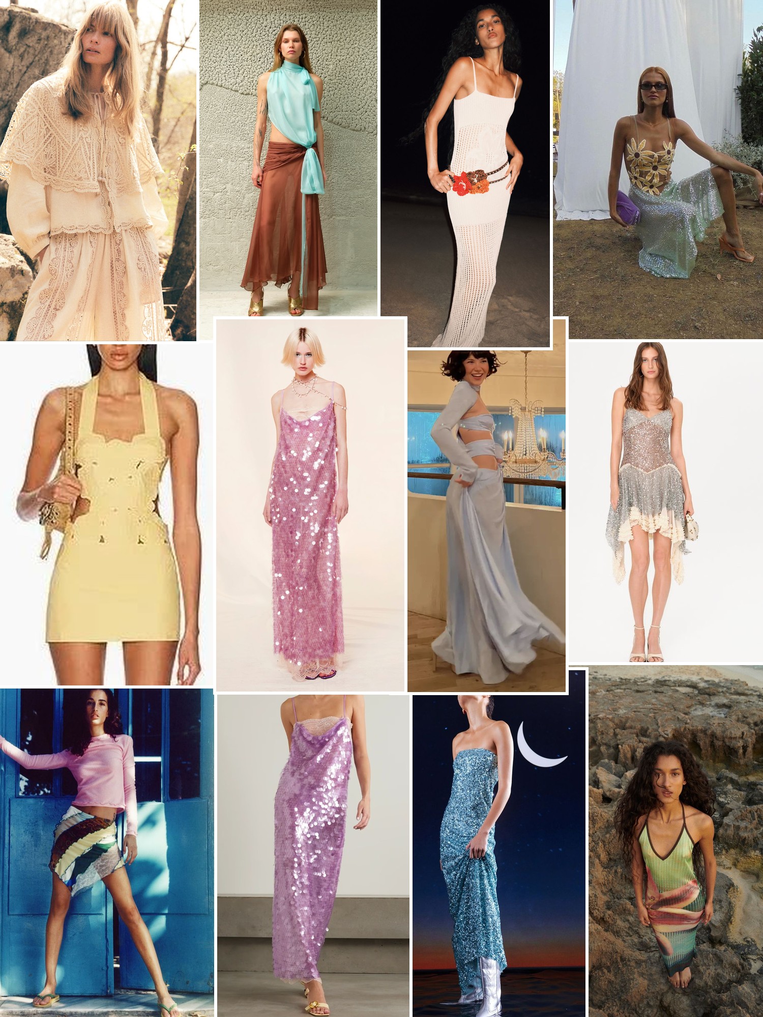 Collage of runway looks, campaign shots and street style outfits that capture the SIEDRÉS mood