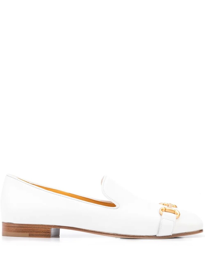 Square-toe horsebit loafers