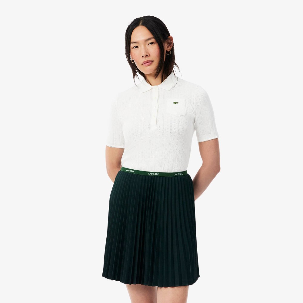 Slim Fit Pointelle Knit Polo Shirt