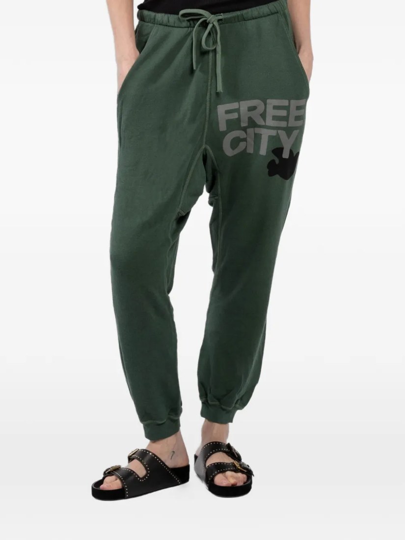 Drawstring logo-print trousers