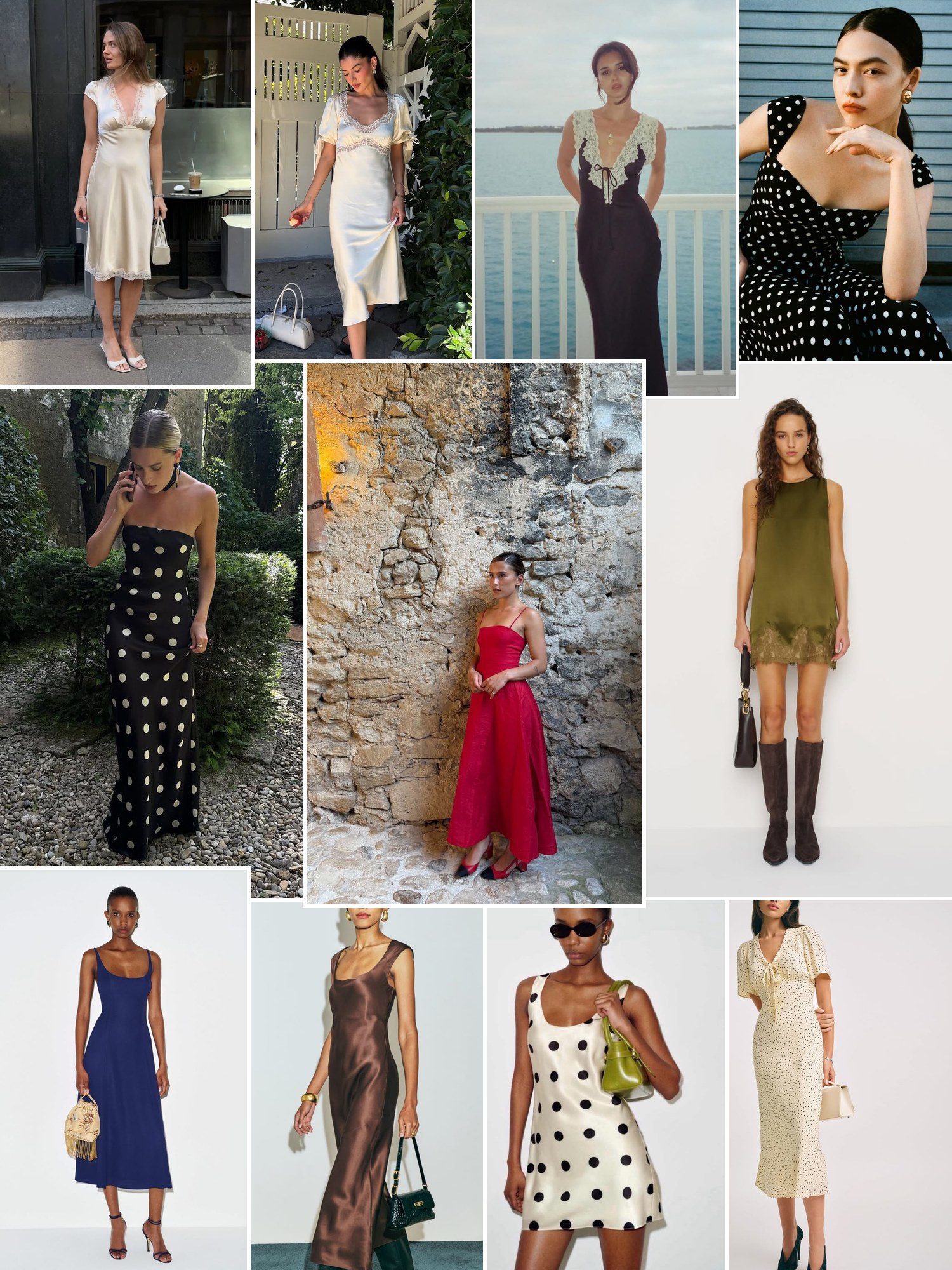 Street style collage of women wearing Reformation Black Friday
