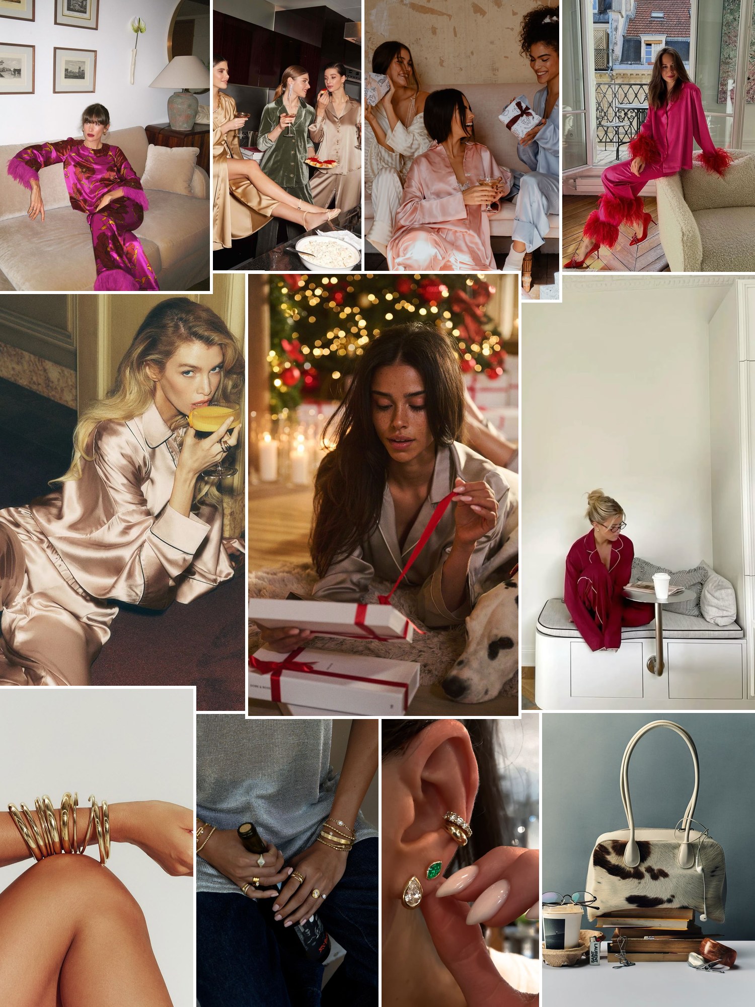 Street style collage of women wearing gifts for wife