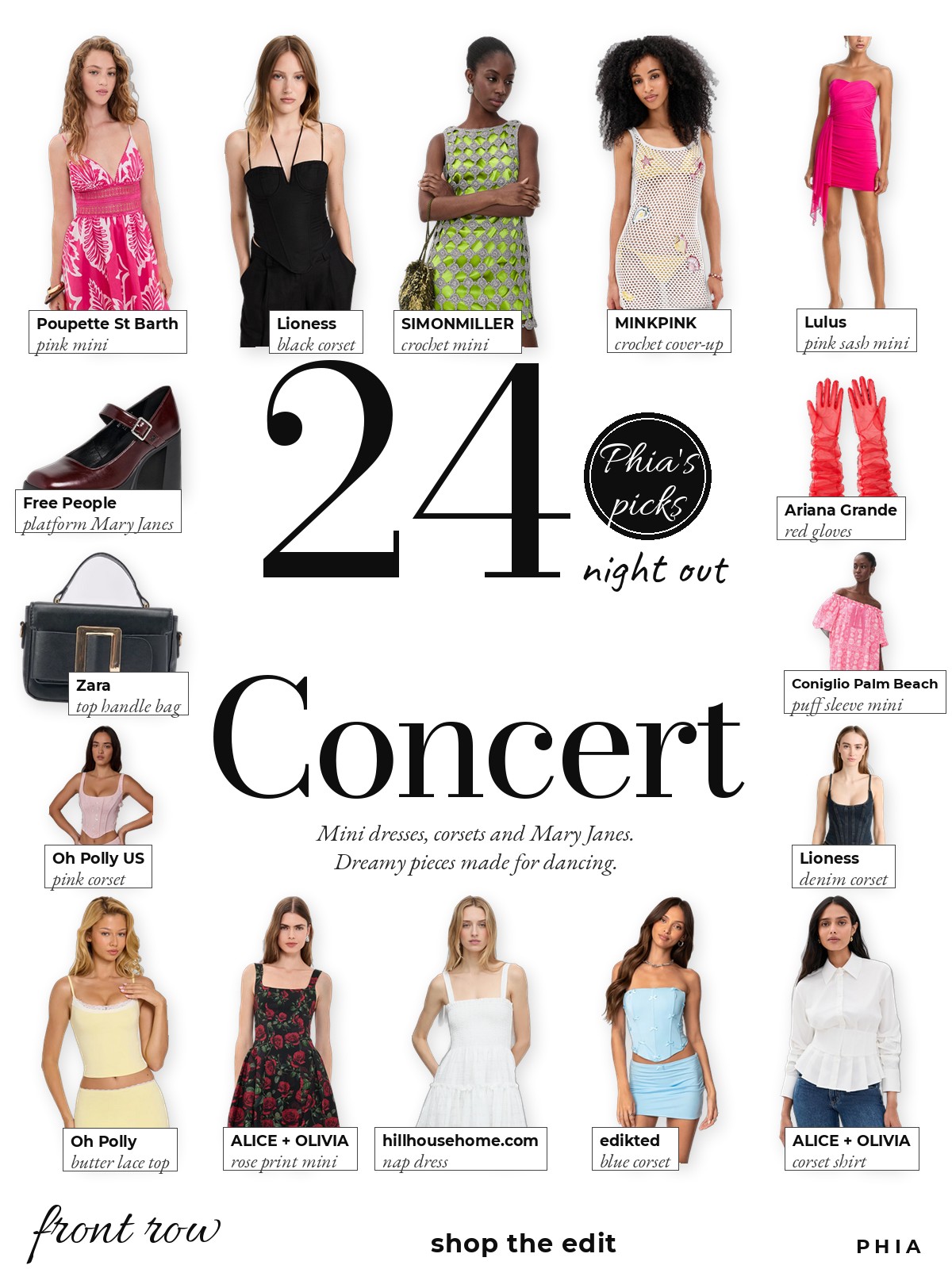 Concert Fits: Mini Dresses and Corsets collage
