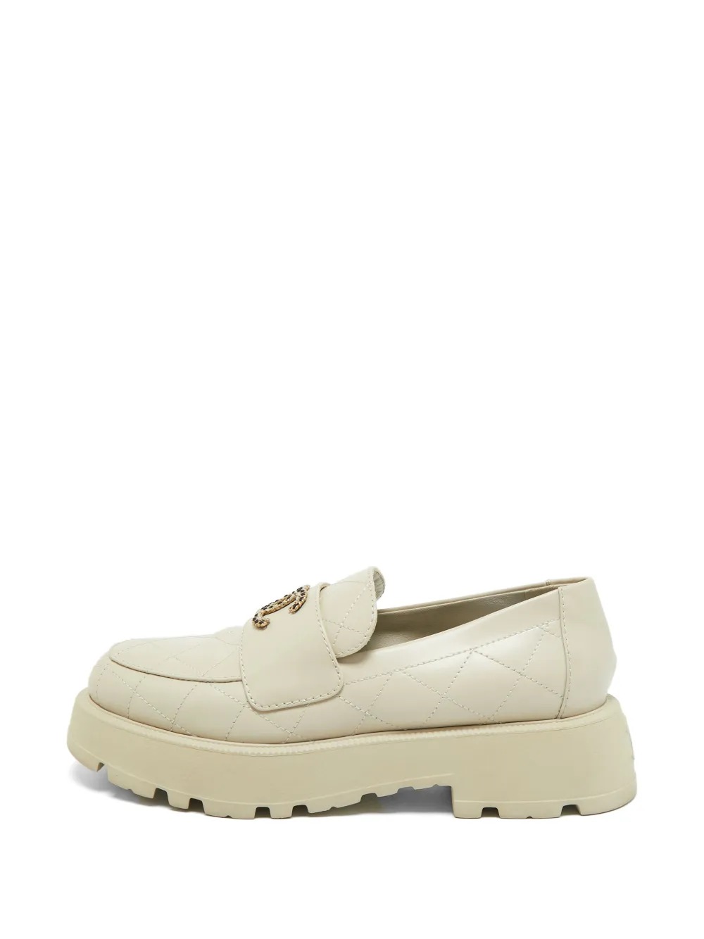 Pre-Owned CC-Logo Quilted Chunky-Sole Loafers