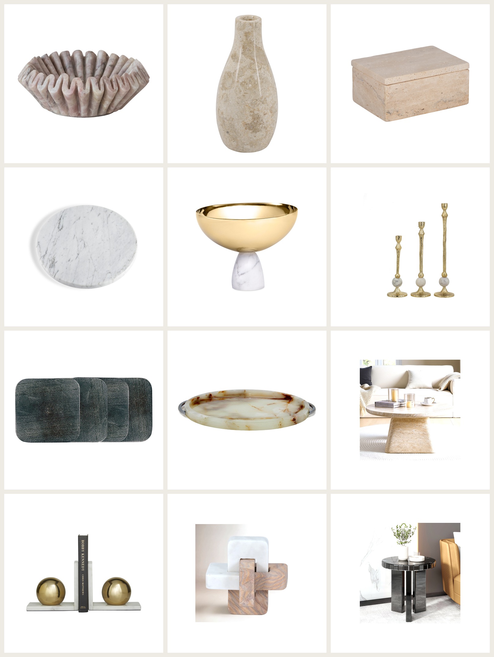 Marble Accents For Every Room collage
