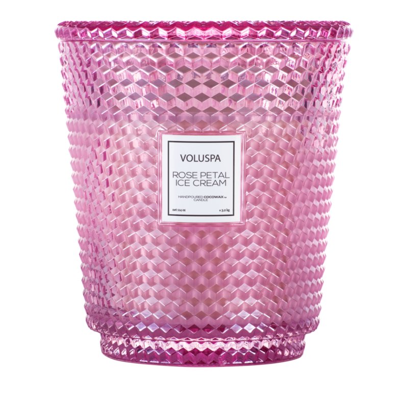 Rose Petal Ice Cream 5 Wick Hearth Candle, 114 oz.