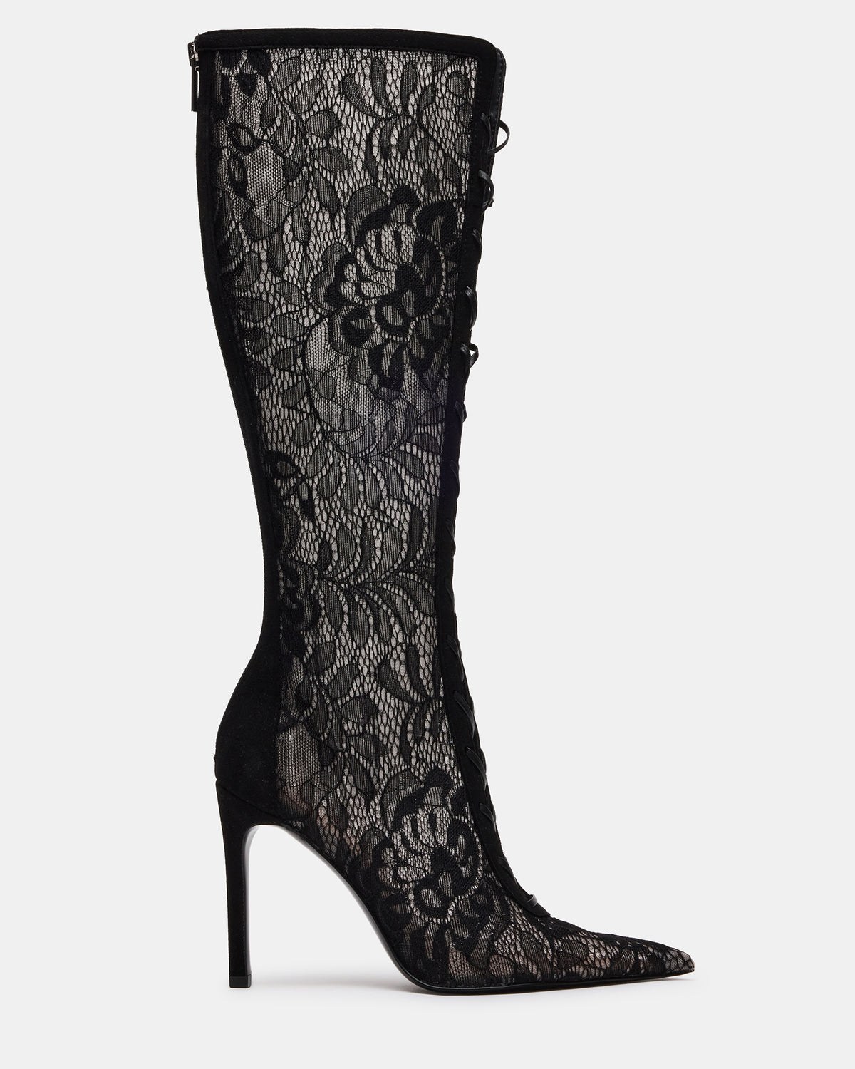 Maxine Black Lace Knee-High Boots