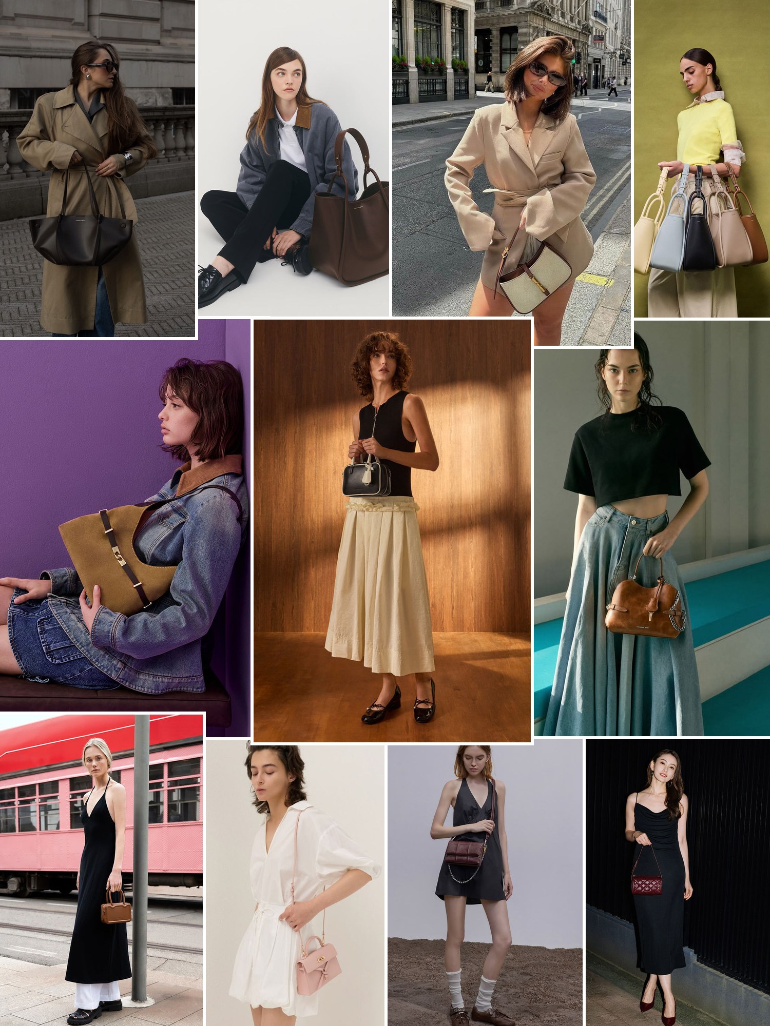 Street style collage of women wearing Charles & Keith