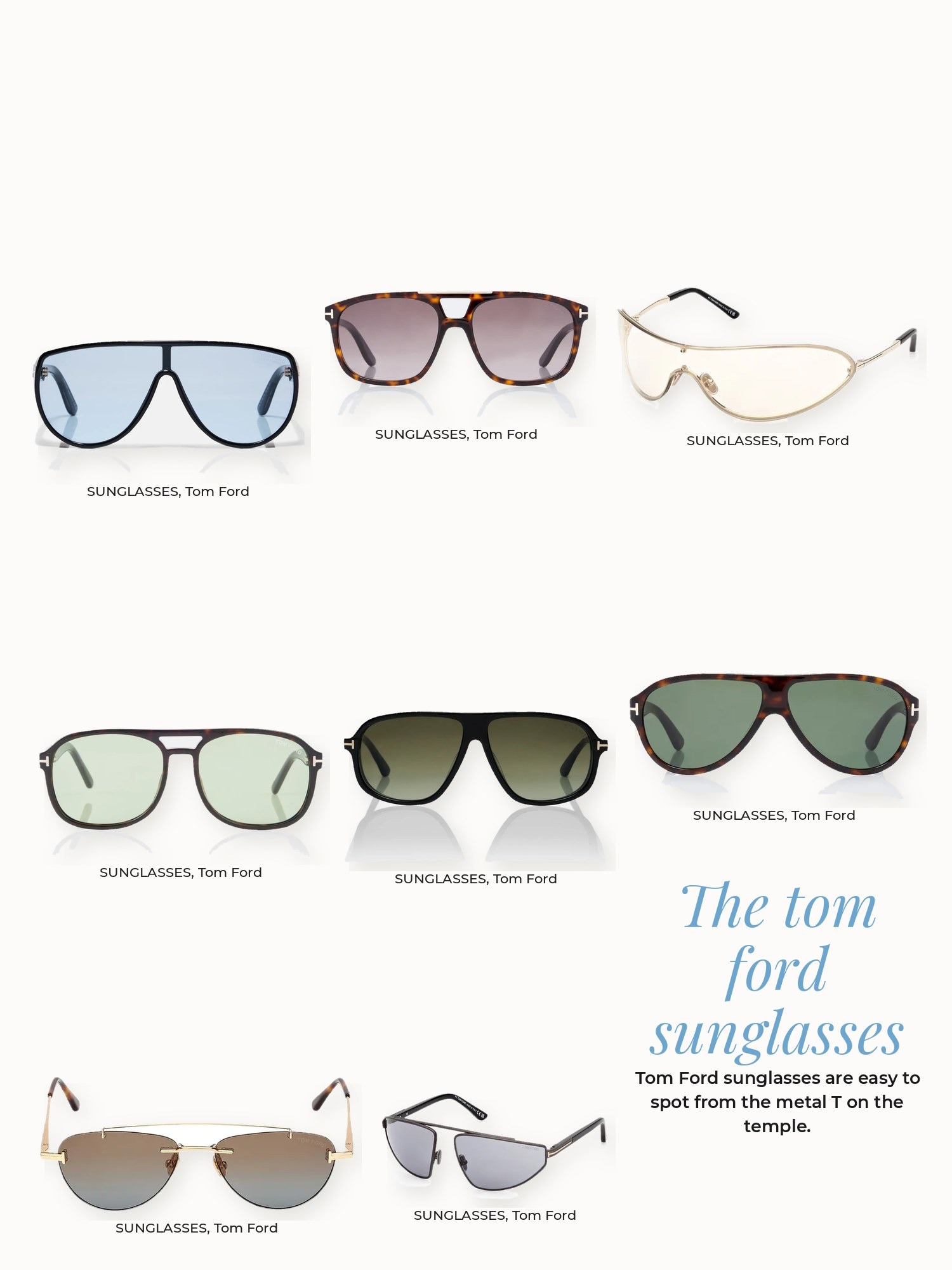 Tom ford sunglasses collage: Tom Ford