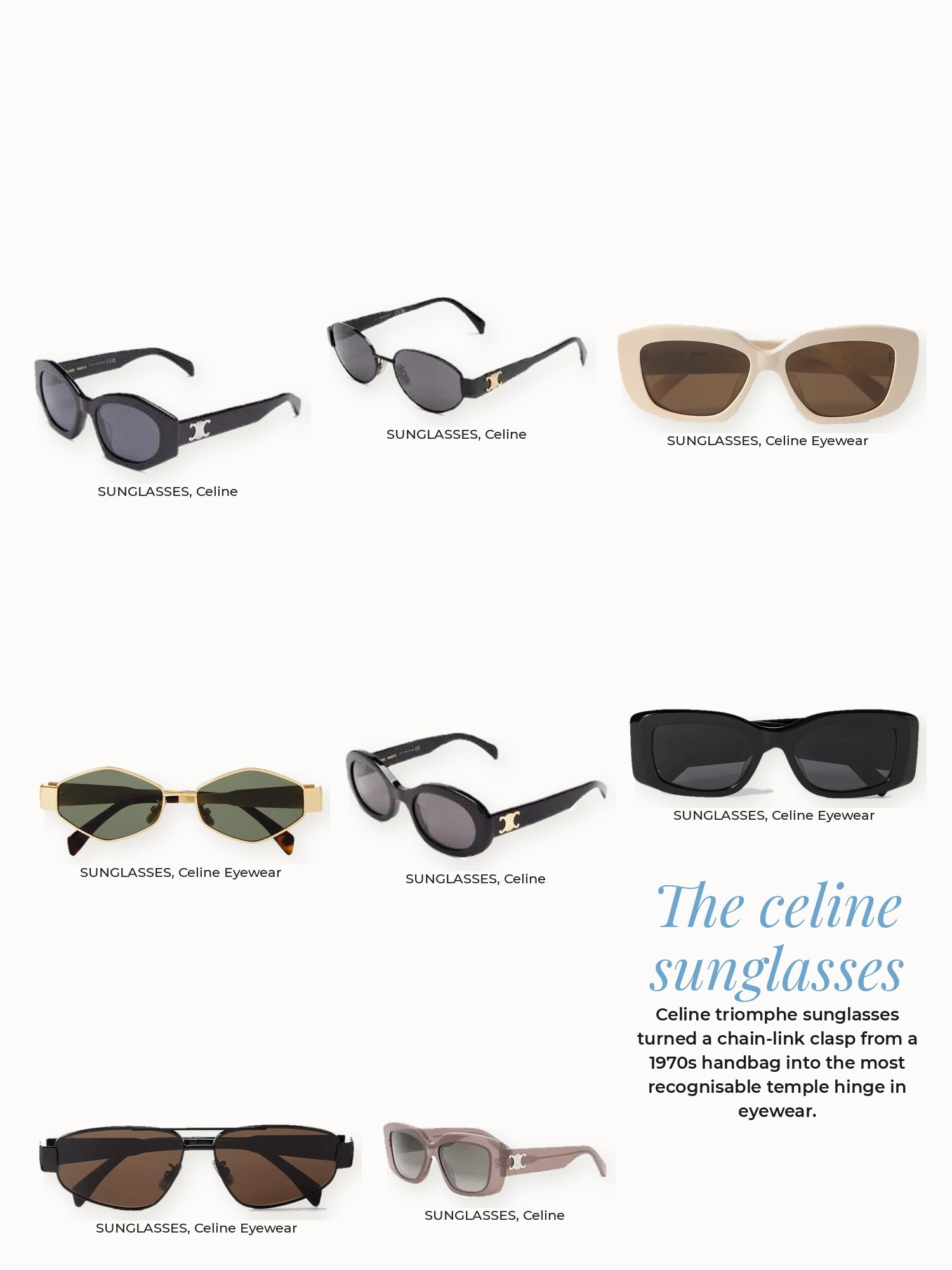 Celine sunglasses collage: Celine, Celine Eyewear