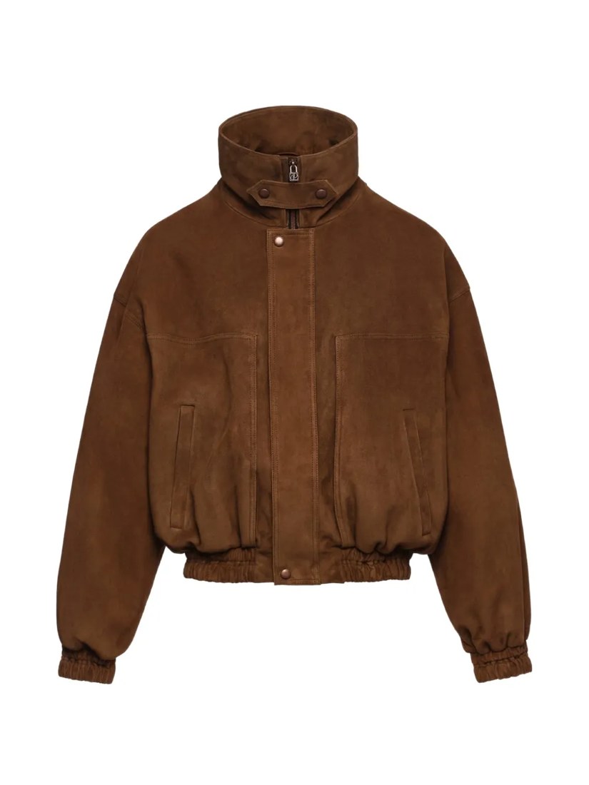 Elasticated-trim suede jackets