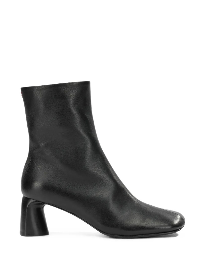 Side-zip leather ankle boots