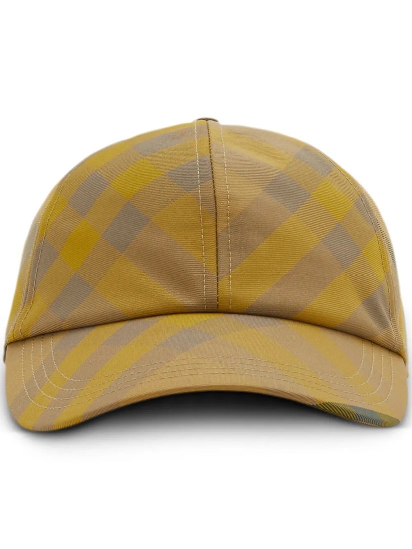 Check-pattern cotton cap
