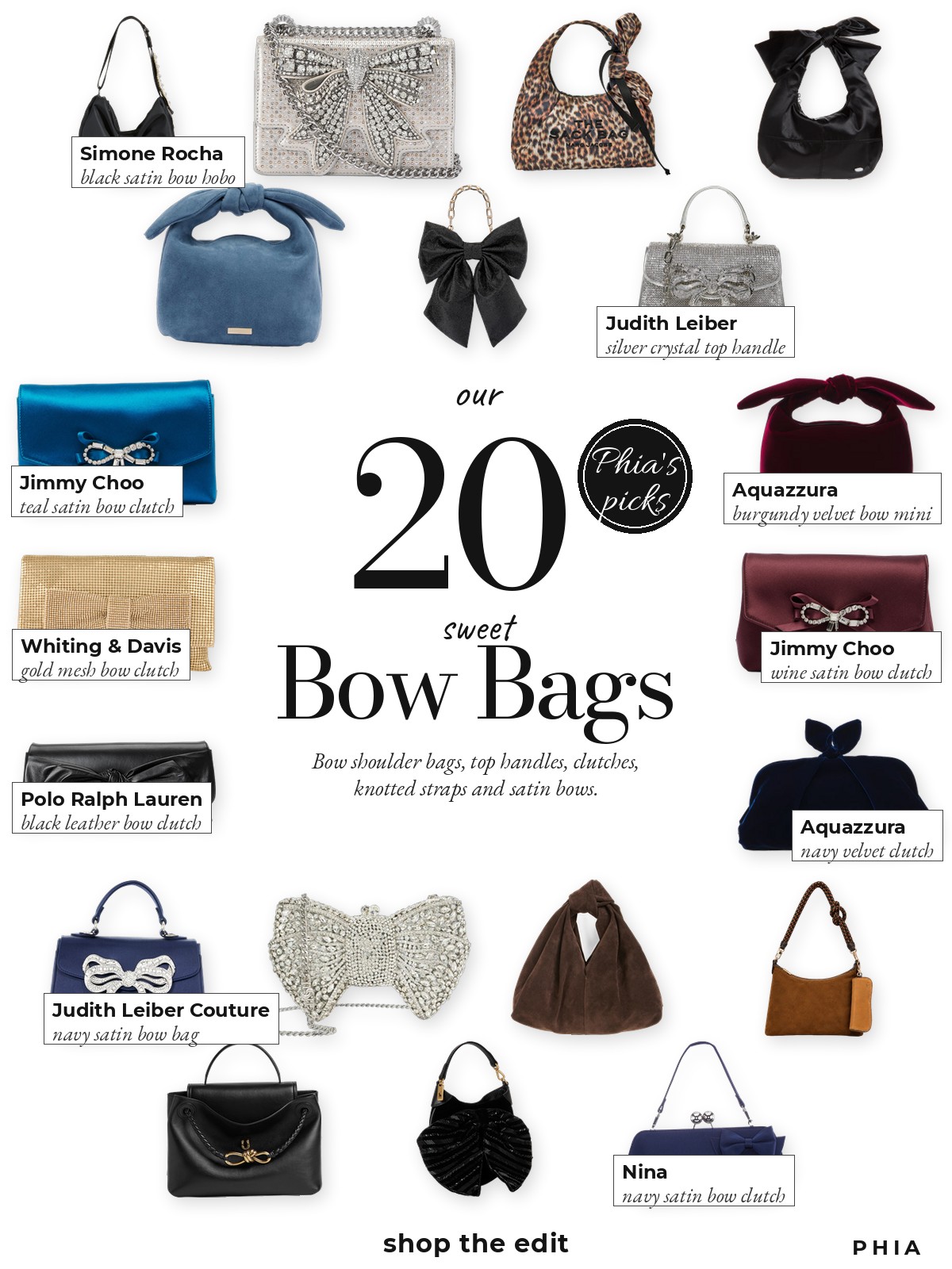 Collage of 20 pieces for bow bags