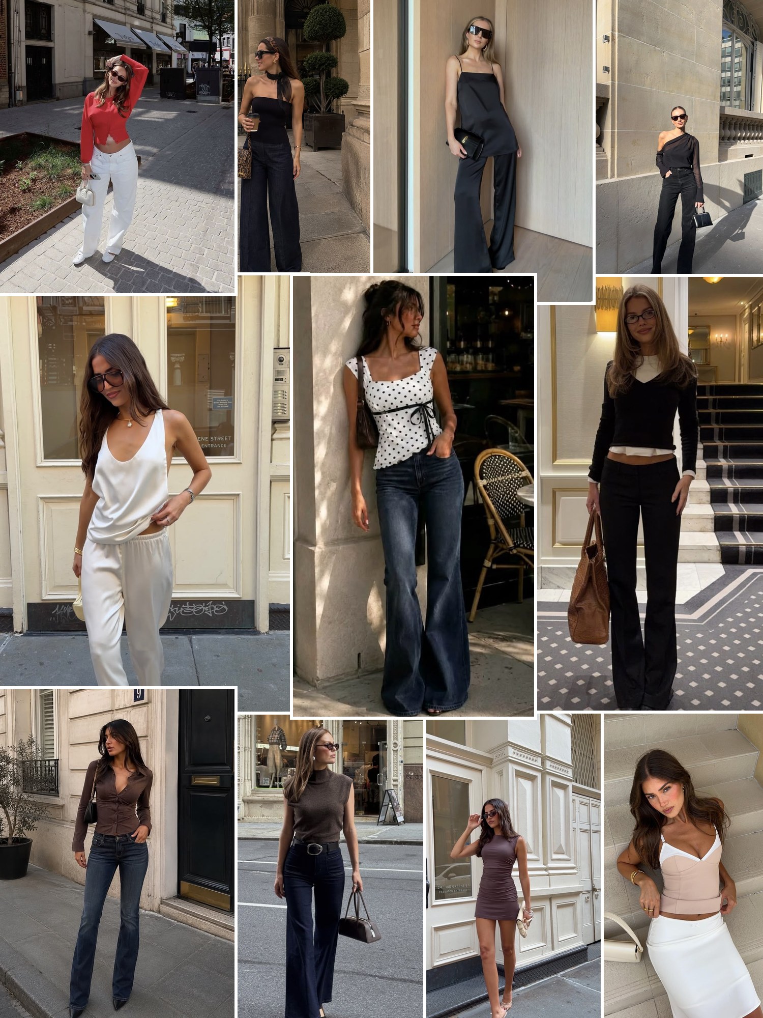 Street style collage of women wearing Dynamite clothing