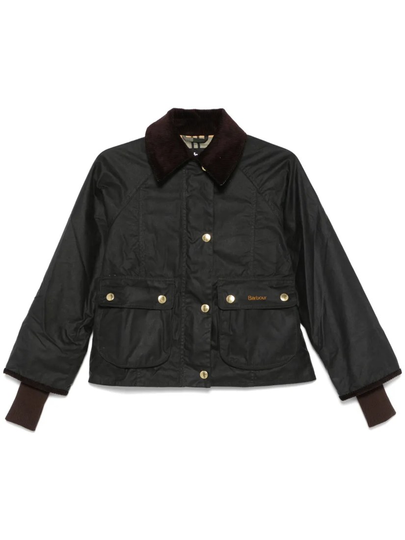 Cropped Beadnell waxed jacket