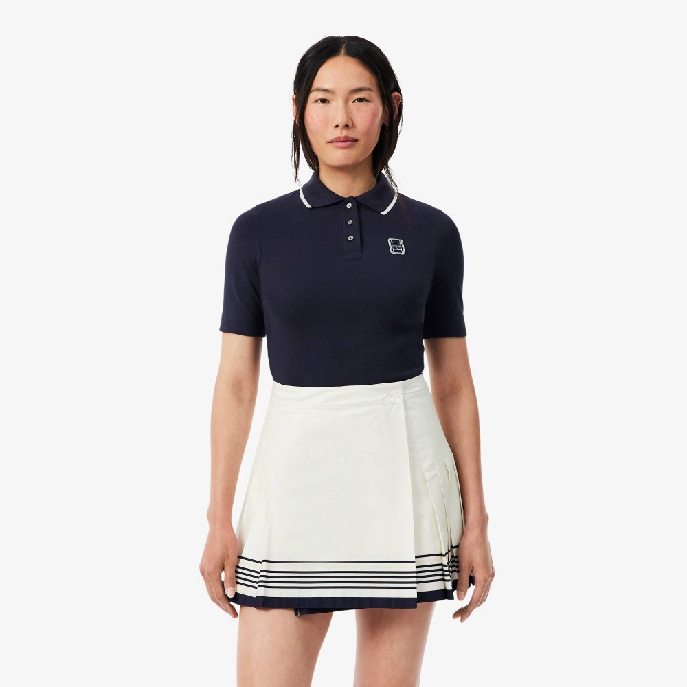 Slim Fit Two Tone Badge Accent Polo Shirt