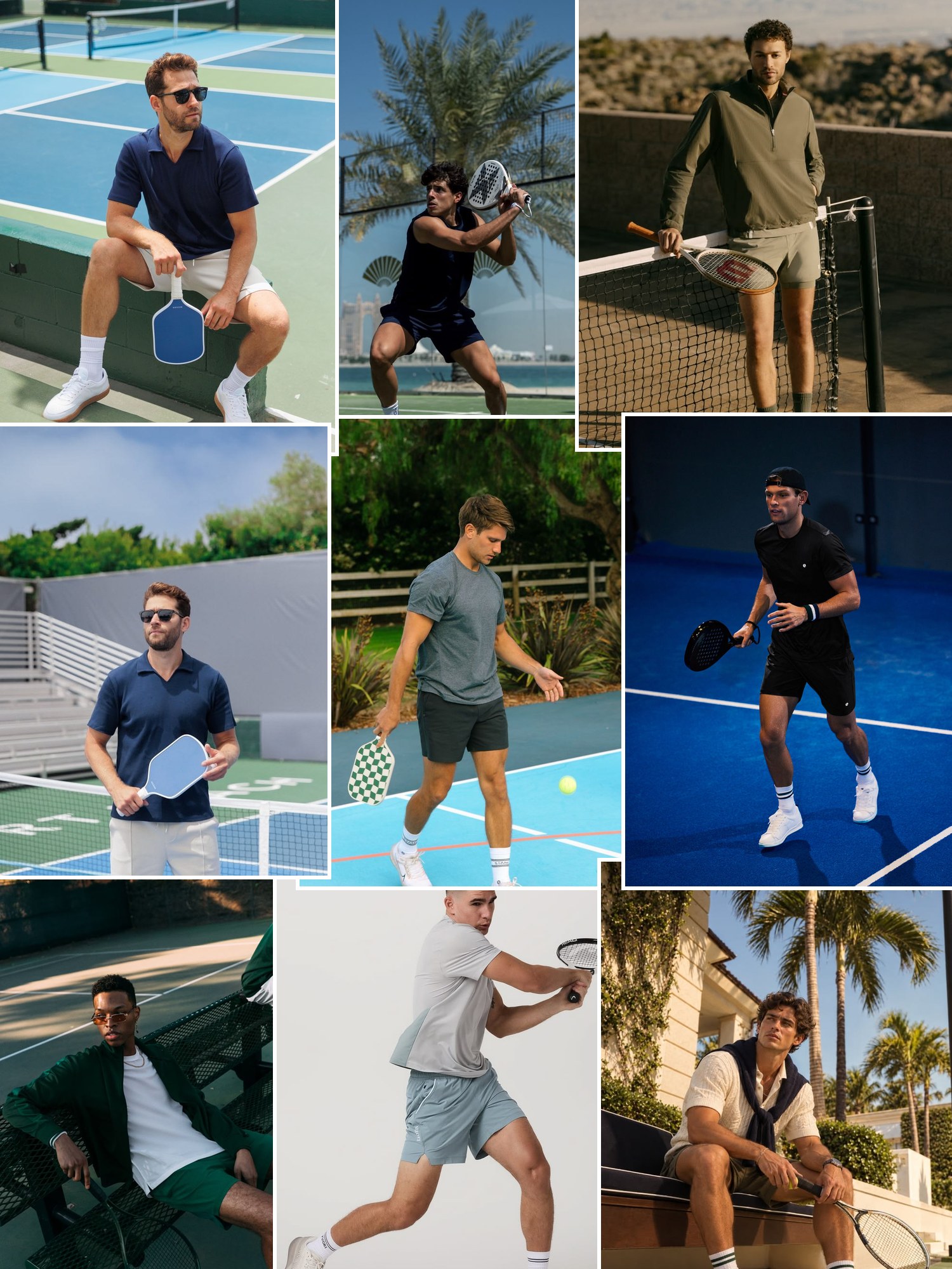 Street style collage of women wearing pickleball gifts for him