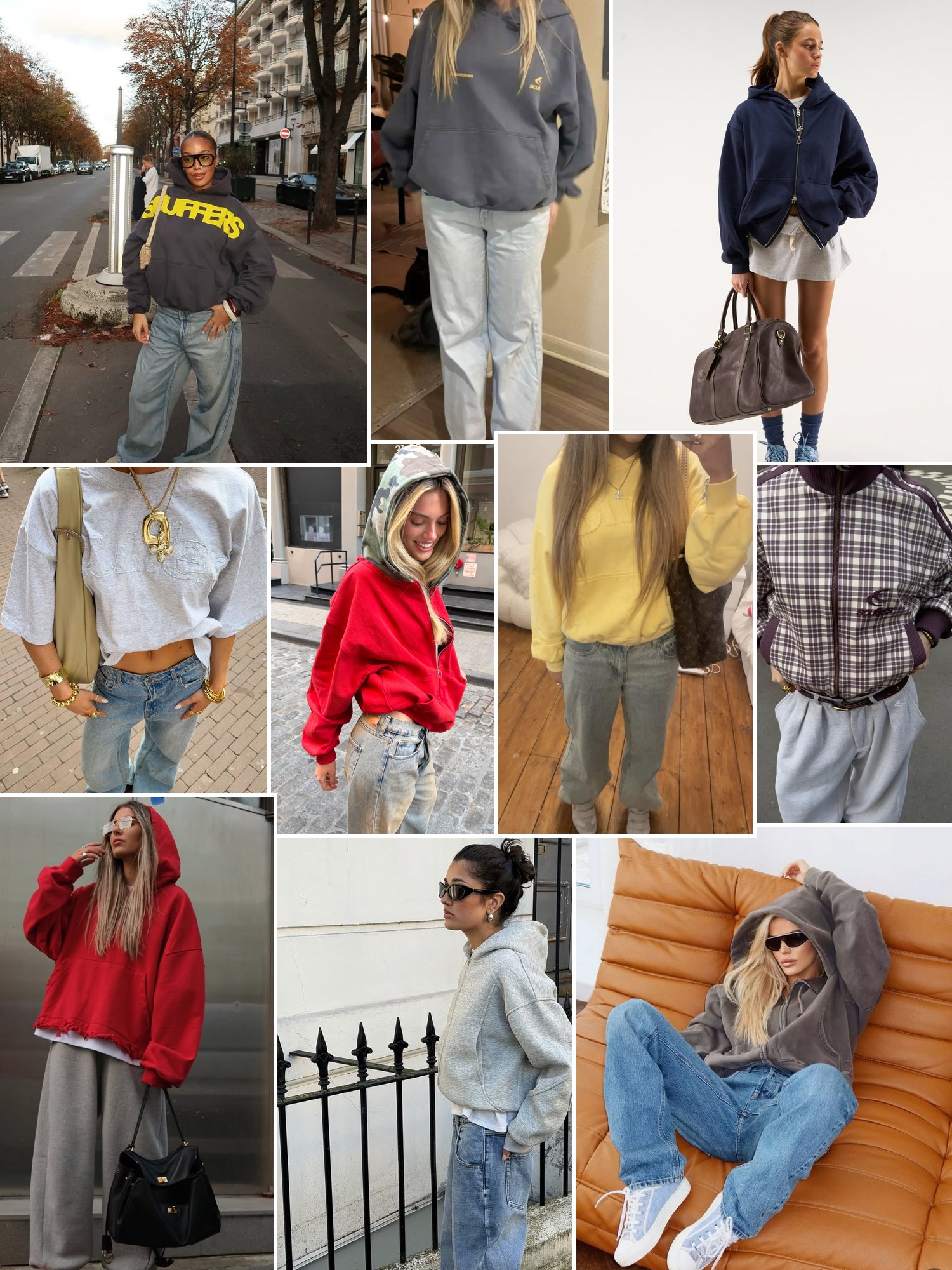 Street style collage of women wearing Scuffers