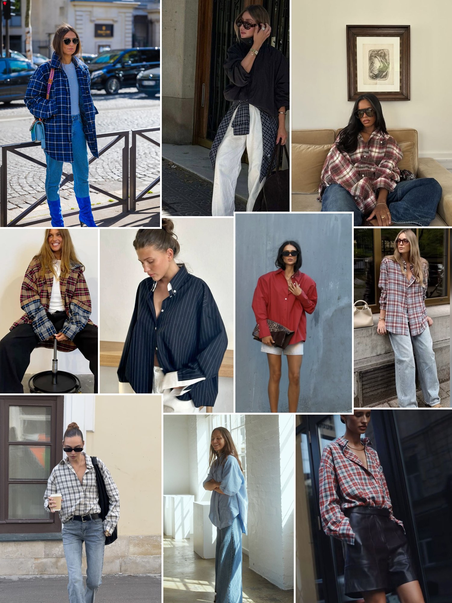 Street style collage of women wearing Rails