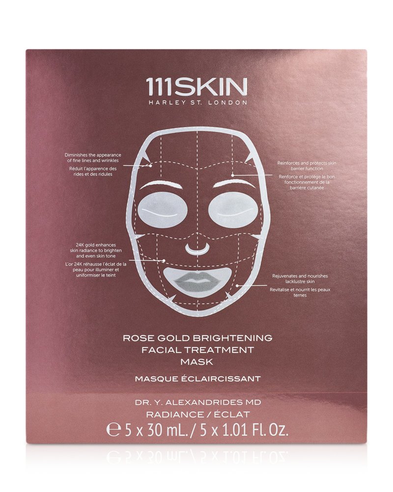 Rose Gold Brightening Facial Treatment Mask Box, 5 Piece