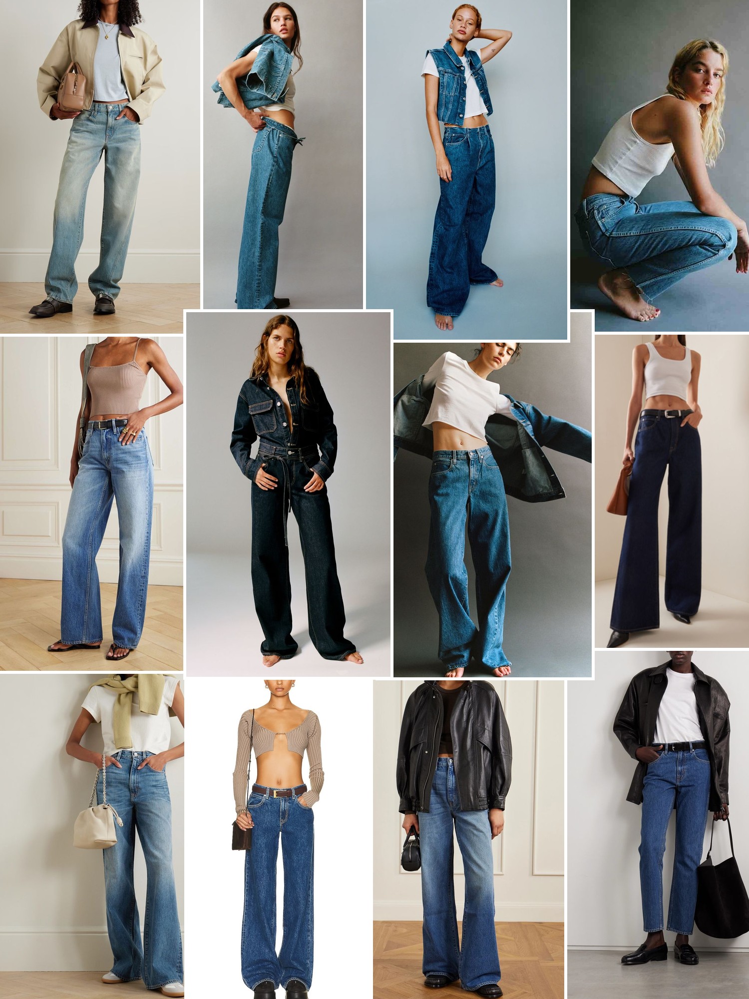 Collage of runway looks, campaign shots and street style outfits that capture the SLVRLAKE mood