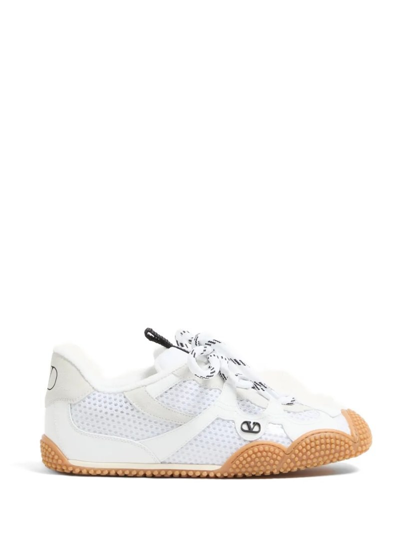 Amphibia sneaker in rubberized calfskin and split leather