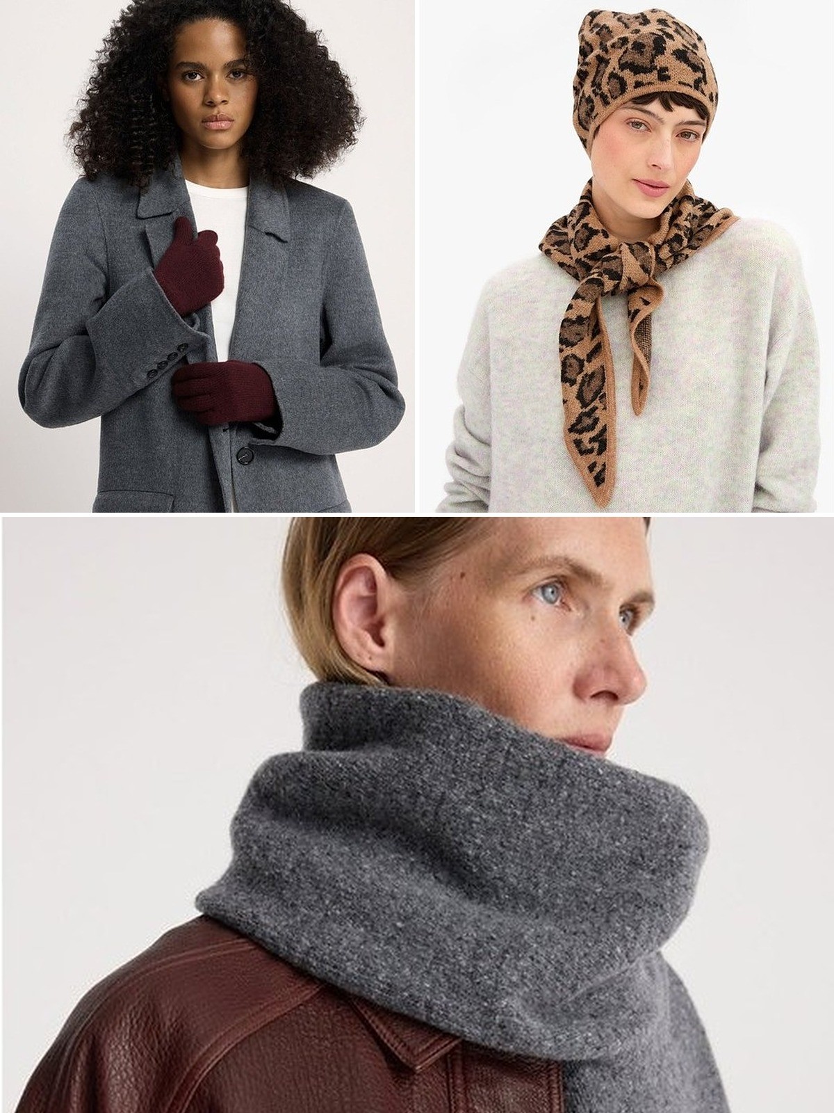 Three pictures that set the mood for scarves and gloves