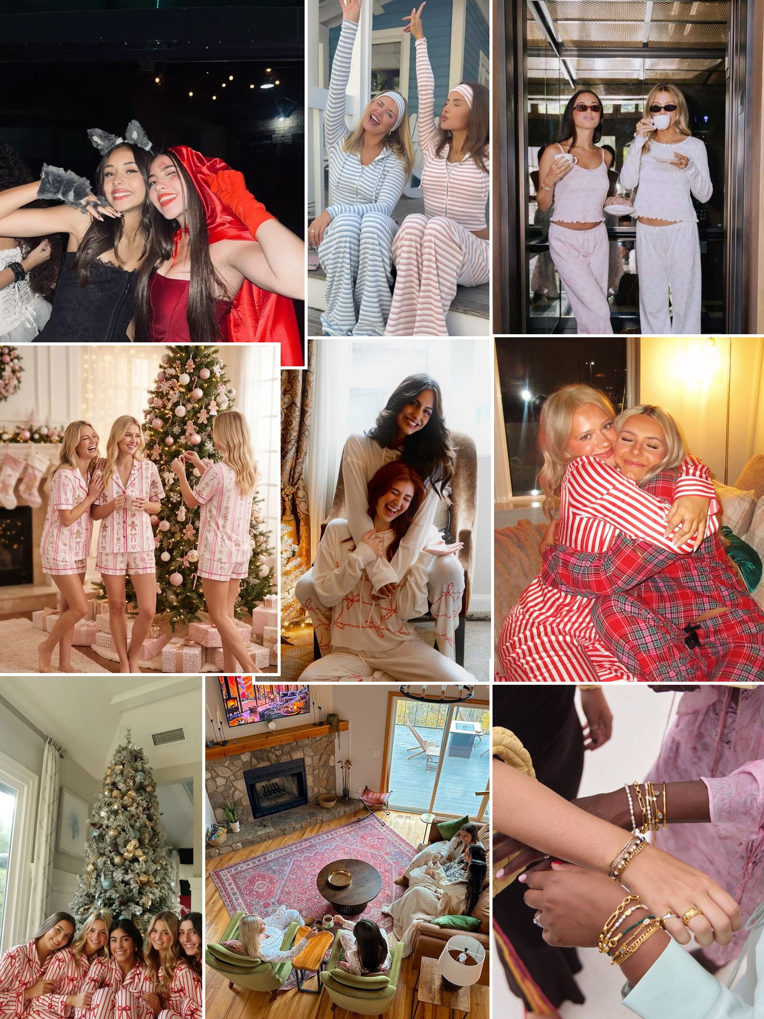 Street style collage of women wearing gifts for sister