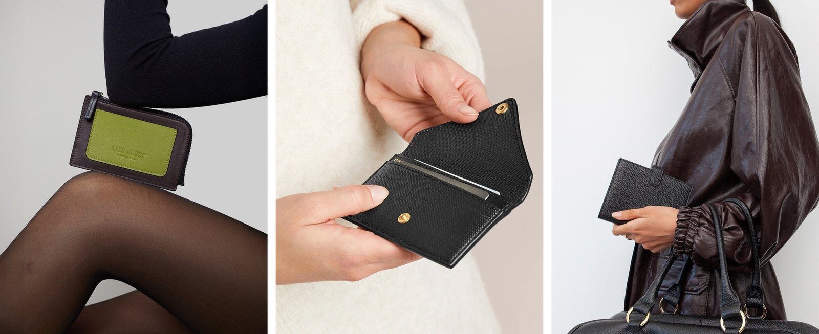 Three pictures that set the mood for small leather goods