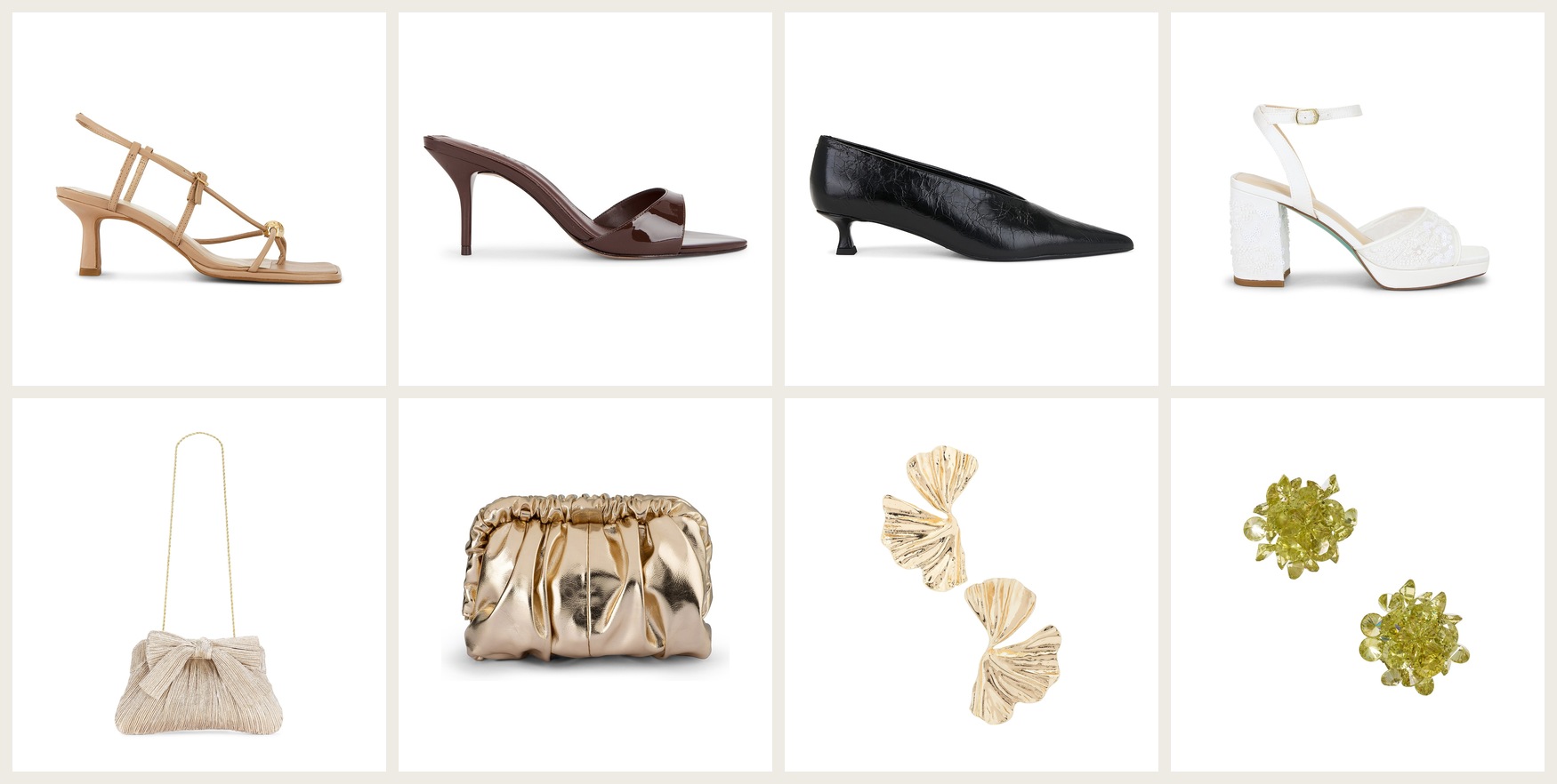 Heels, bag and earrings