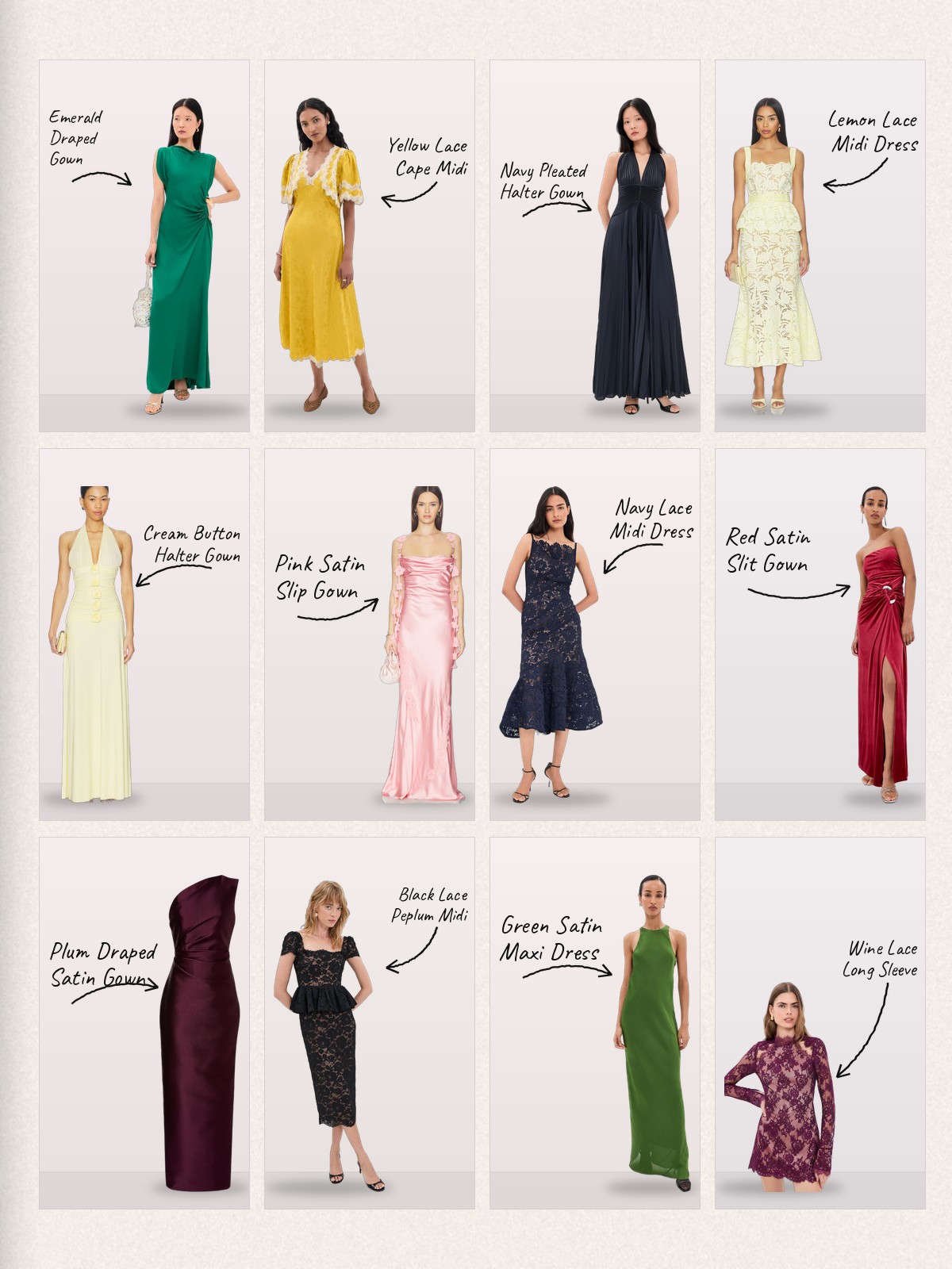Stunning Wedding Guest Dresses collage
