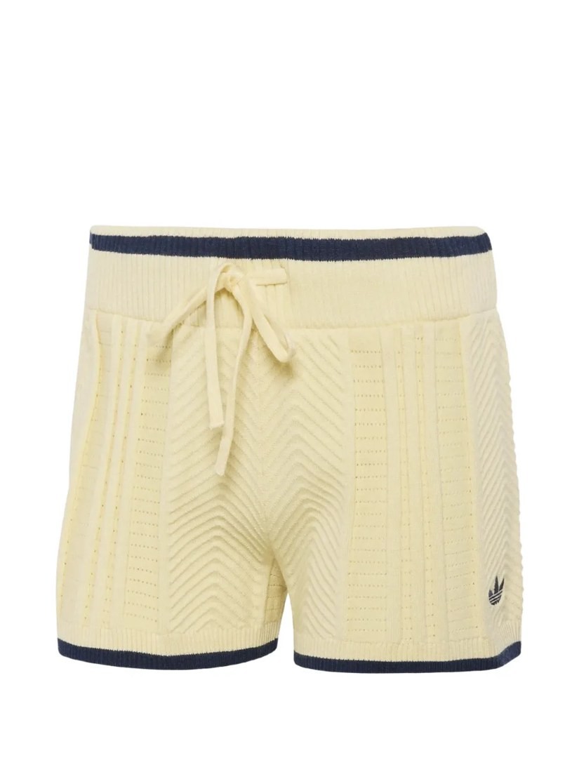 Chevron-knit drawstring shorts