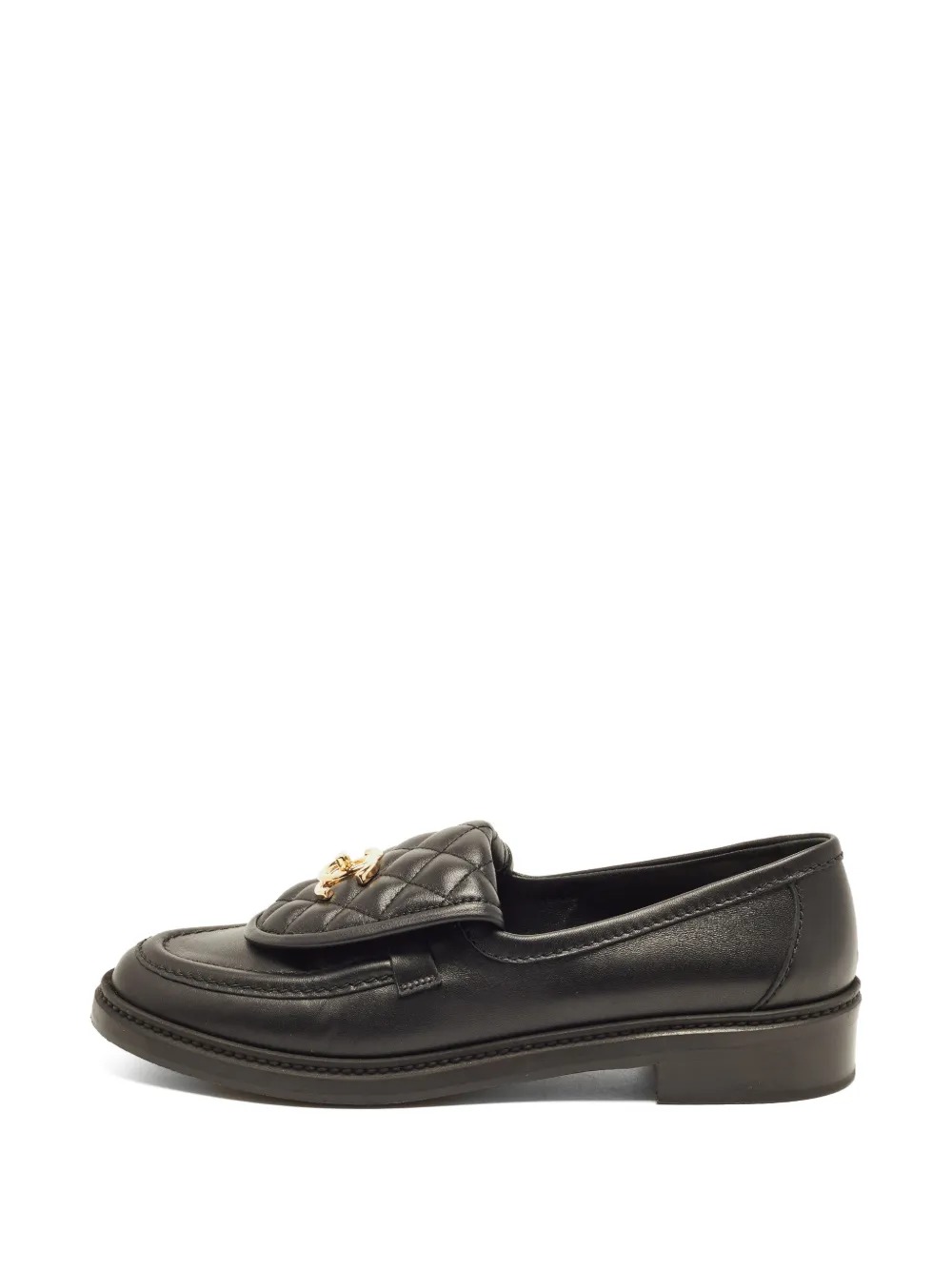 Pre-Owned Interlocking CC Diamond-Quilted Loafers