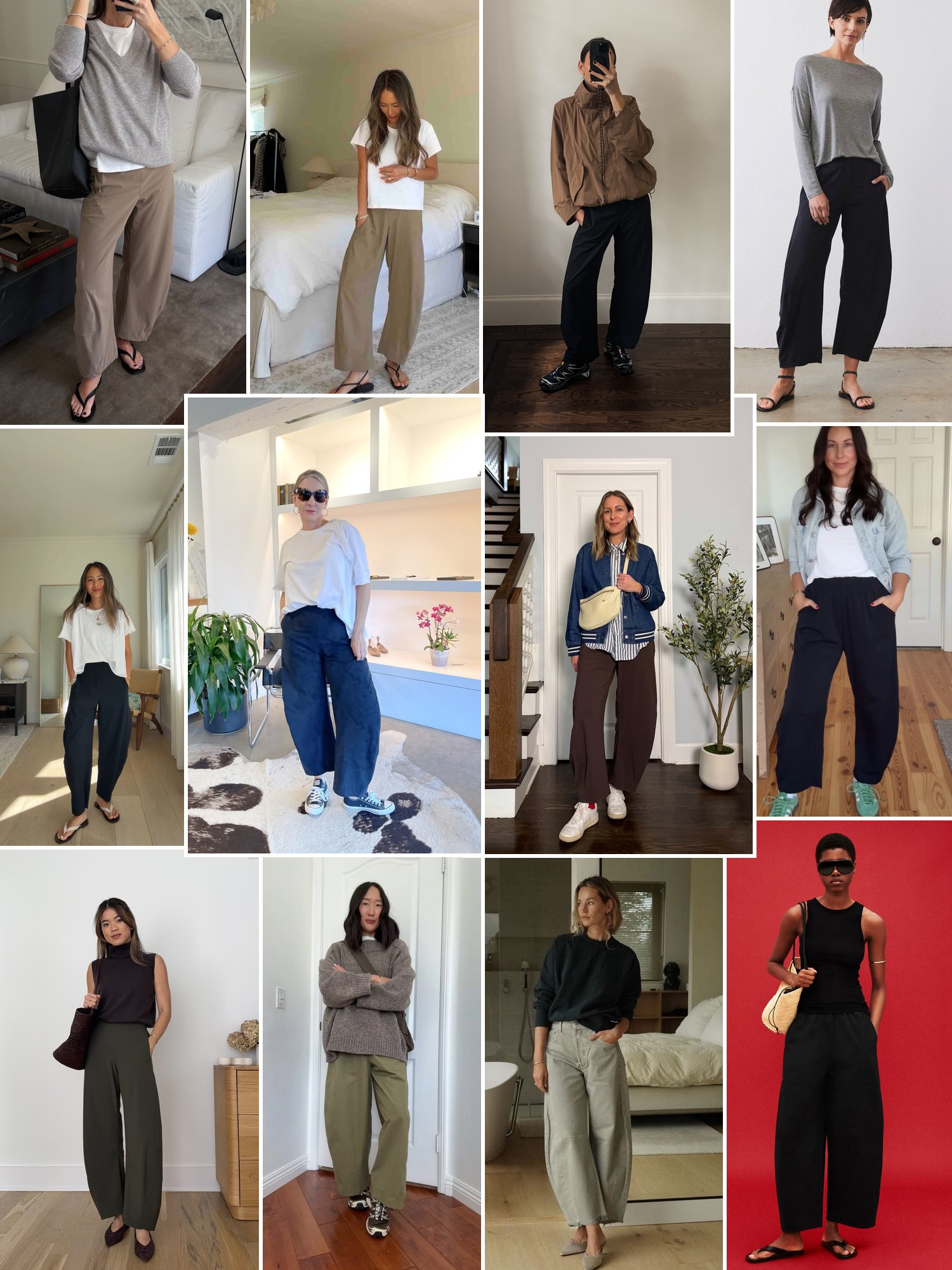 Street style collage of women wearing RUTI pants