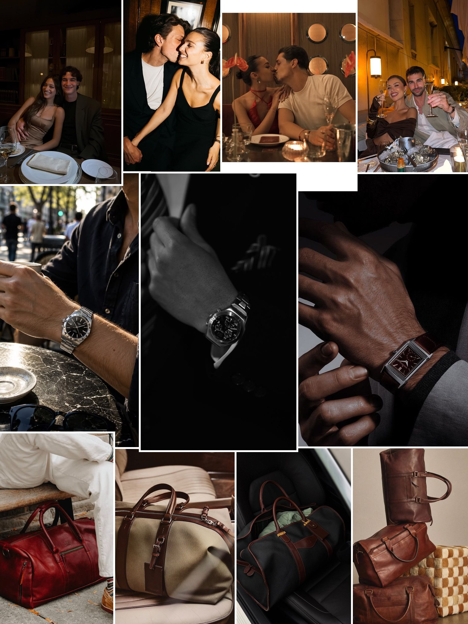 Street style collage of women wearing gifts for husband birthday