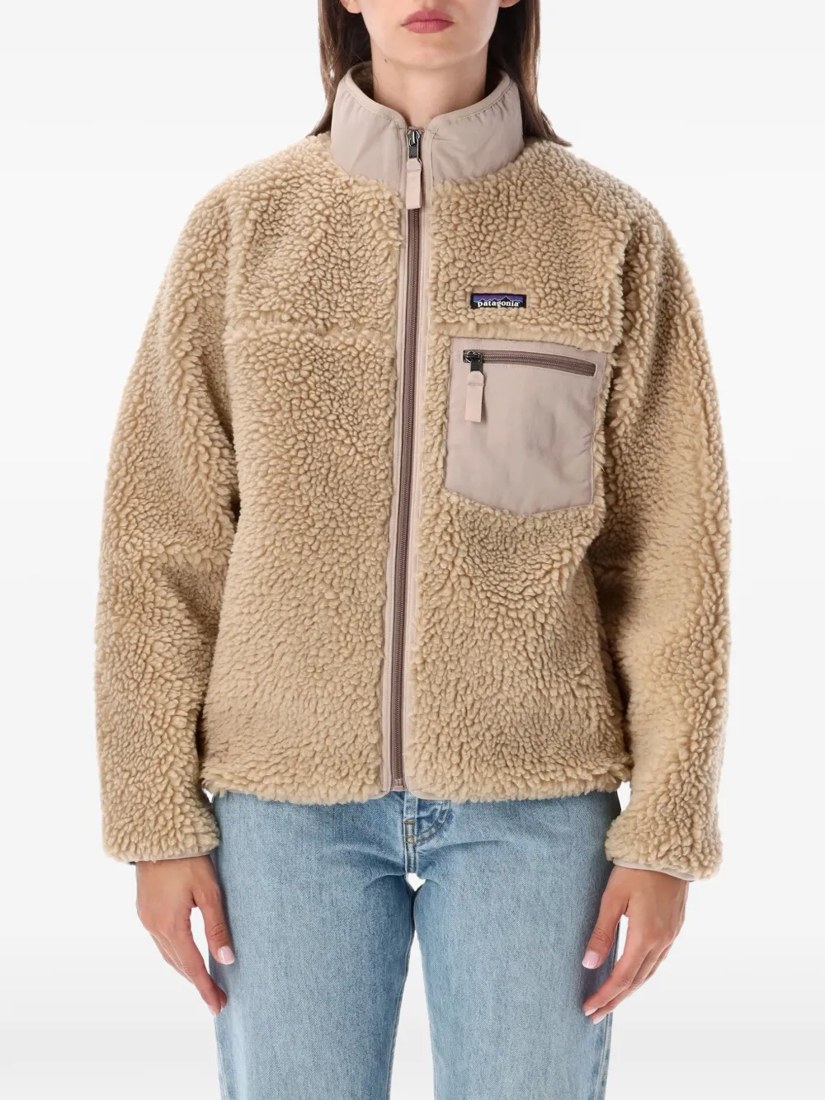 Fleece-texture zipped jacket