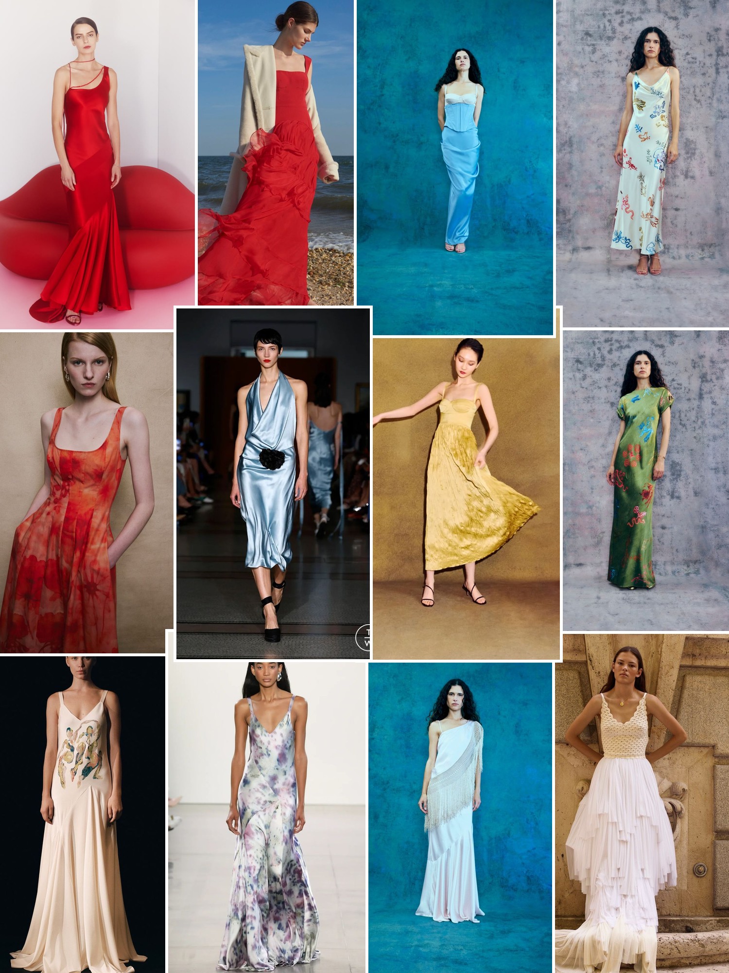 Collage of runway looks, campaign shots and street style outfits that capture the Alejandra Alonso Rojas mood