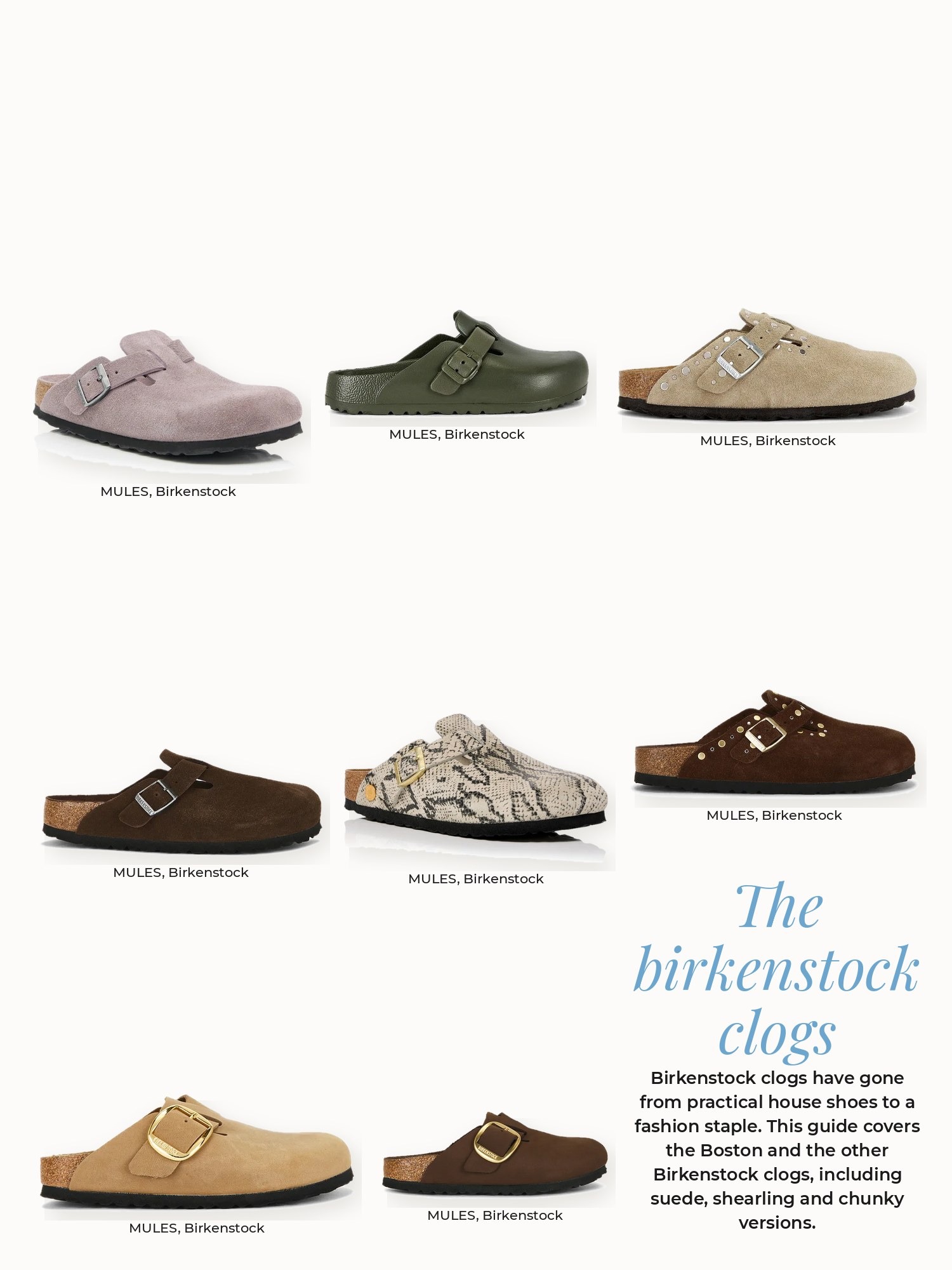 Birkenstock clogs collage: Birkenstock