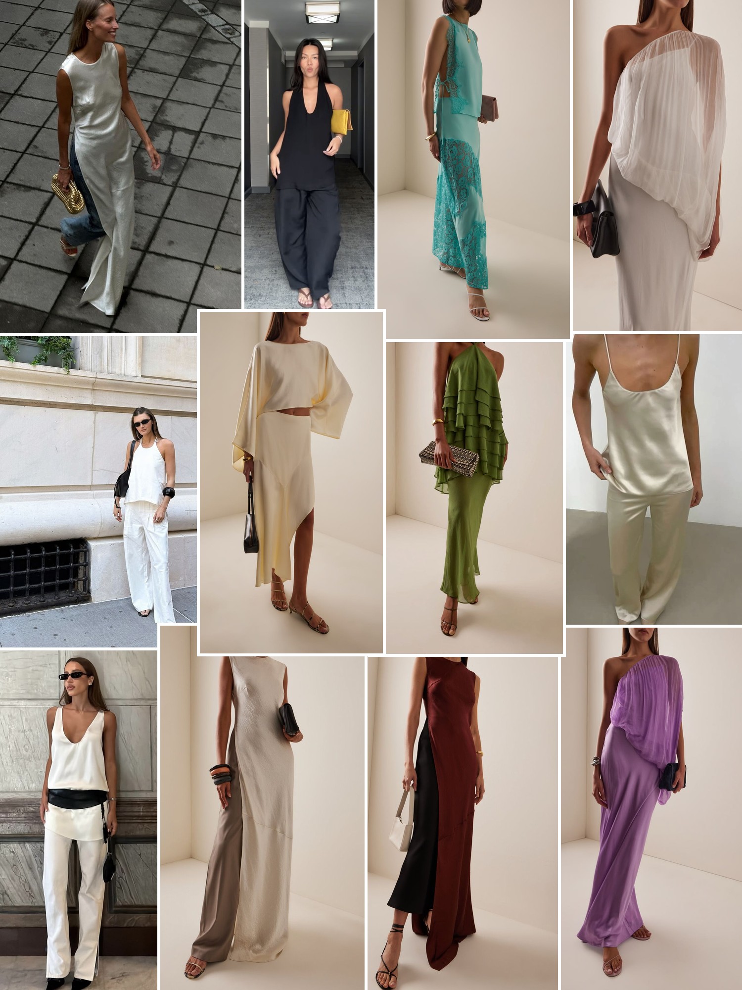 Collage of runway looks, campaign shots and street style outfits that capture the Third Form mood